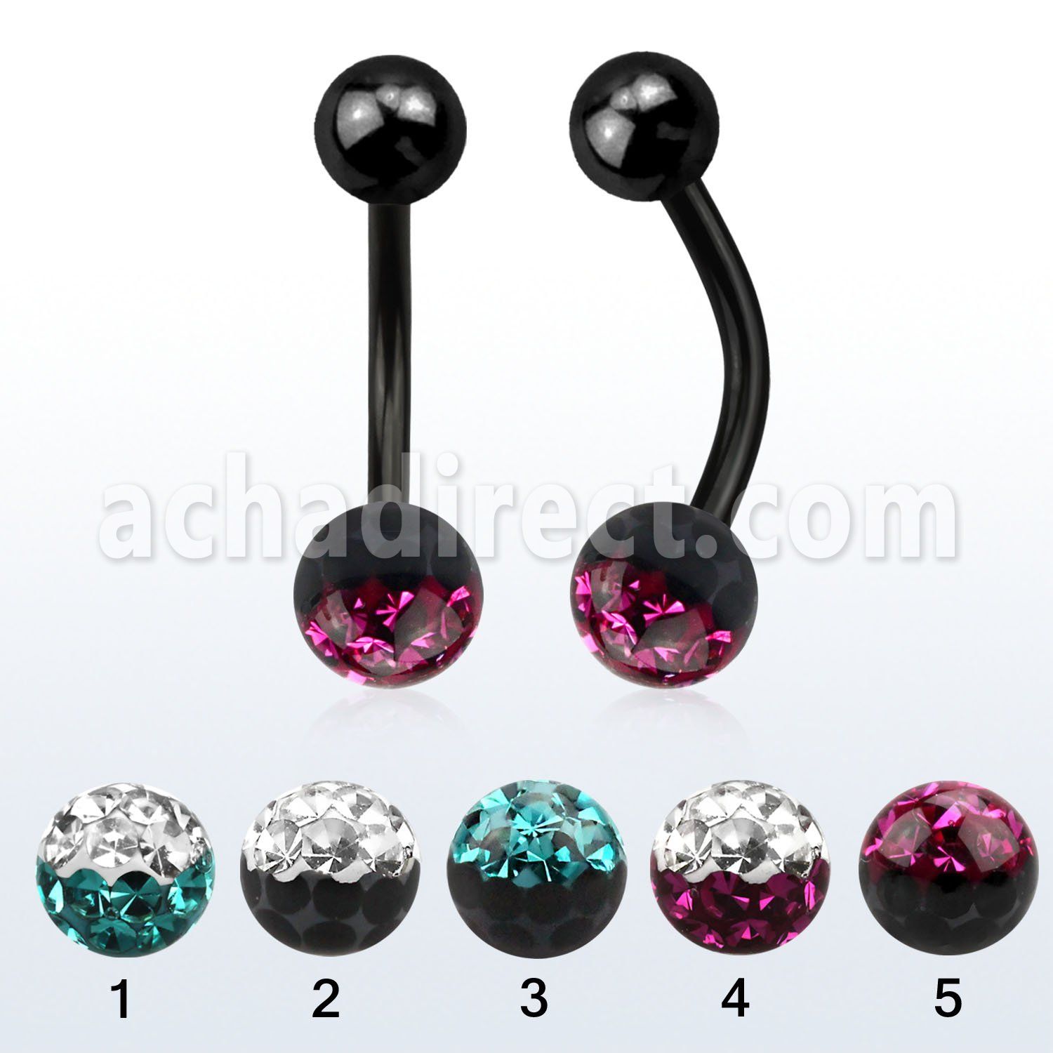 bntfr6e anodized 316l steel belly banana w 2 color ferido ball