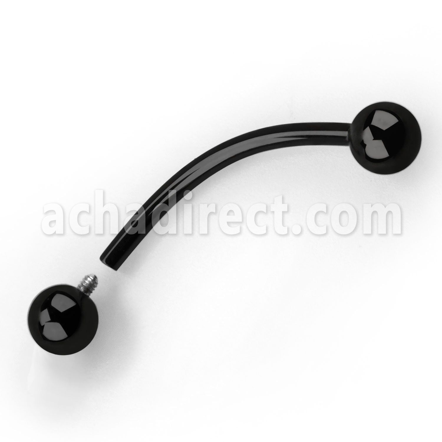 bntpb black pvd 316l steel banana for prince albert piercings