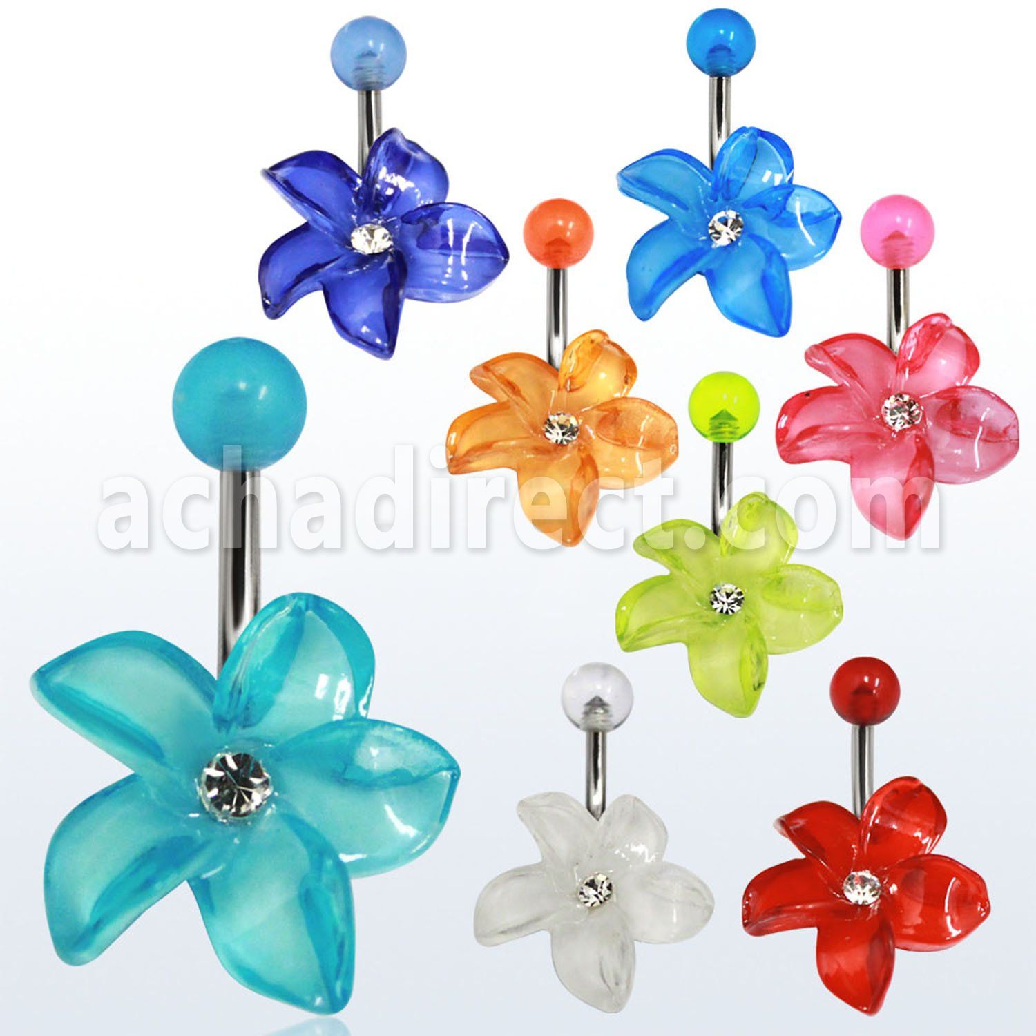 bnuvfl11 316l steel belly banana w crystal acrylic flower