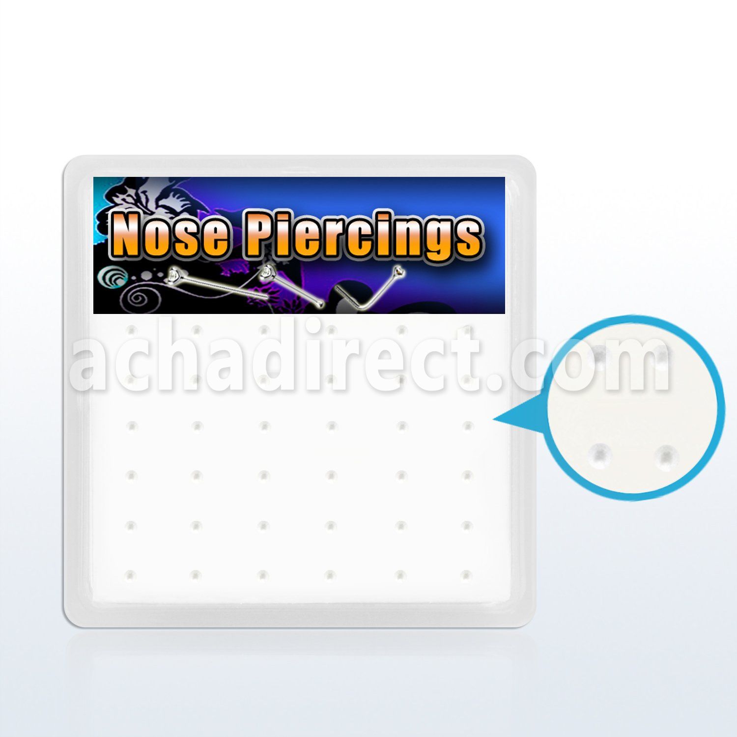 br13b box with foam 36 holes for nose piercing inc sticker