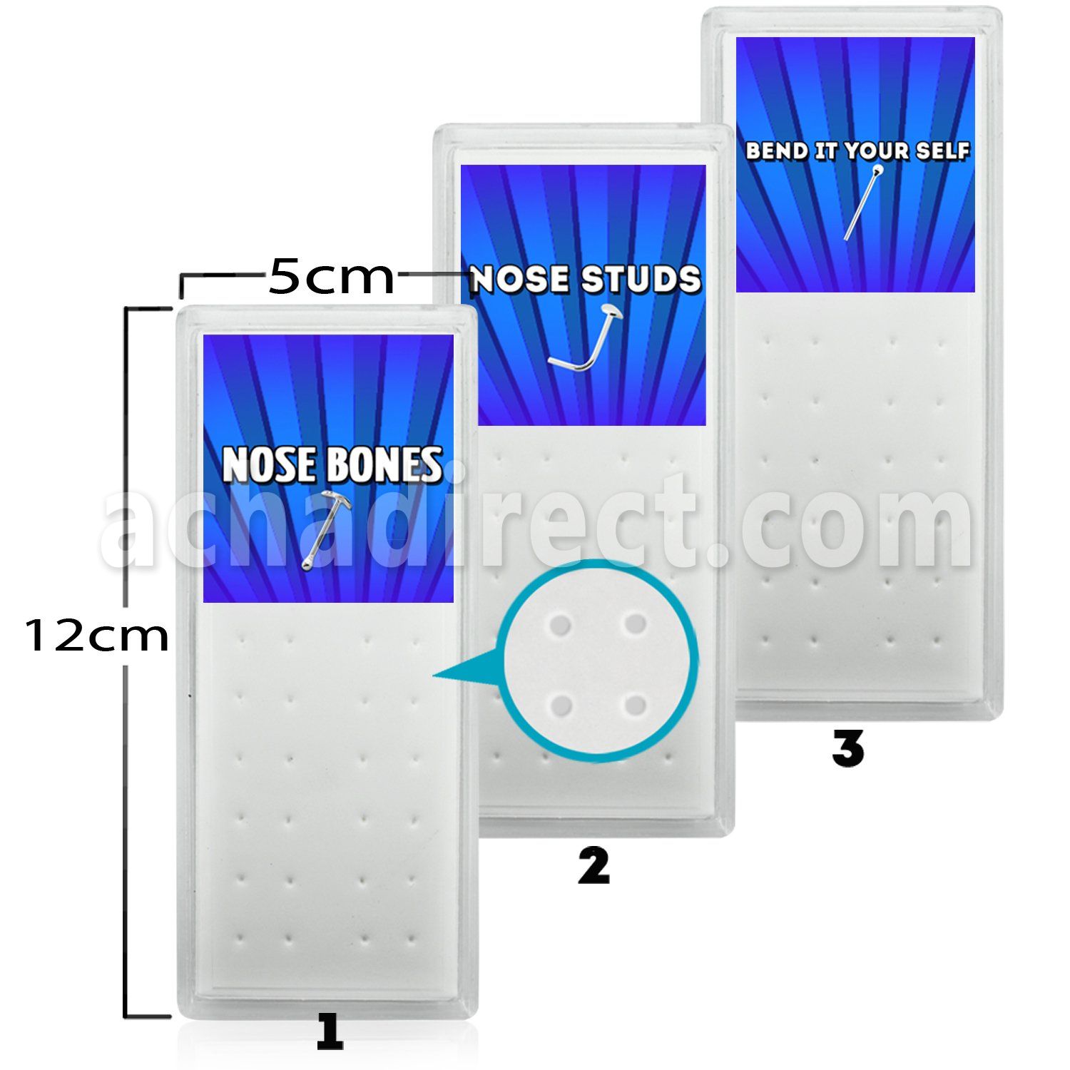 br14 acrylic empty display box w foam for 24 pcs of nose