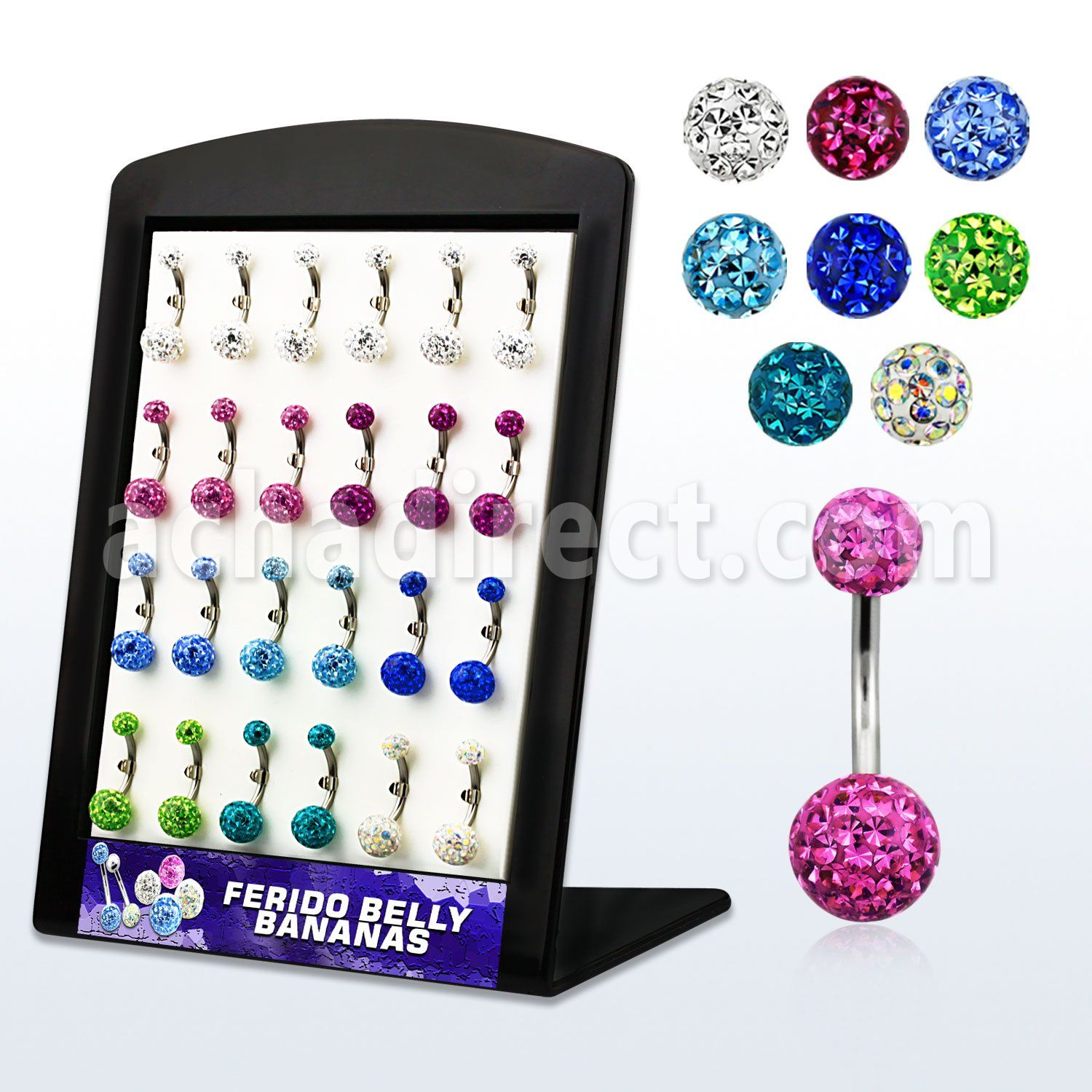 brbn6 316l steel belly banana with resin covered ferido ball