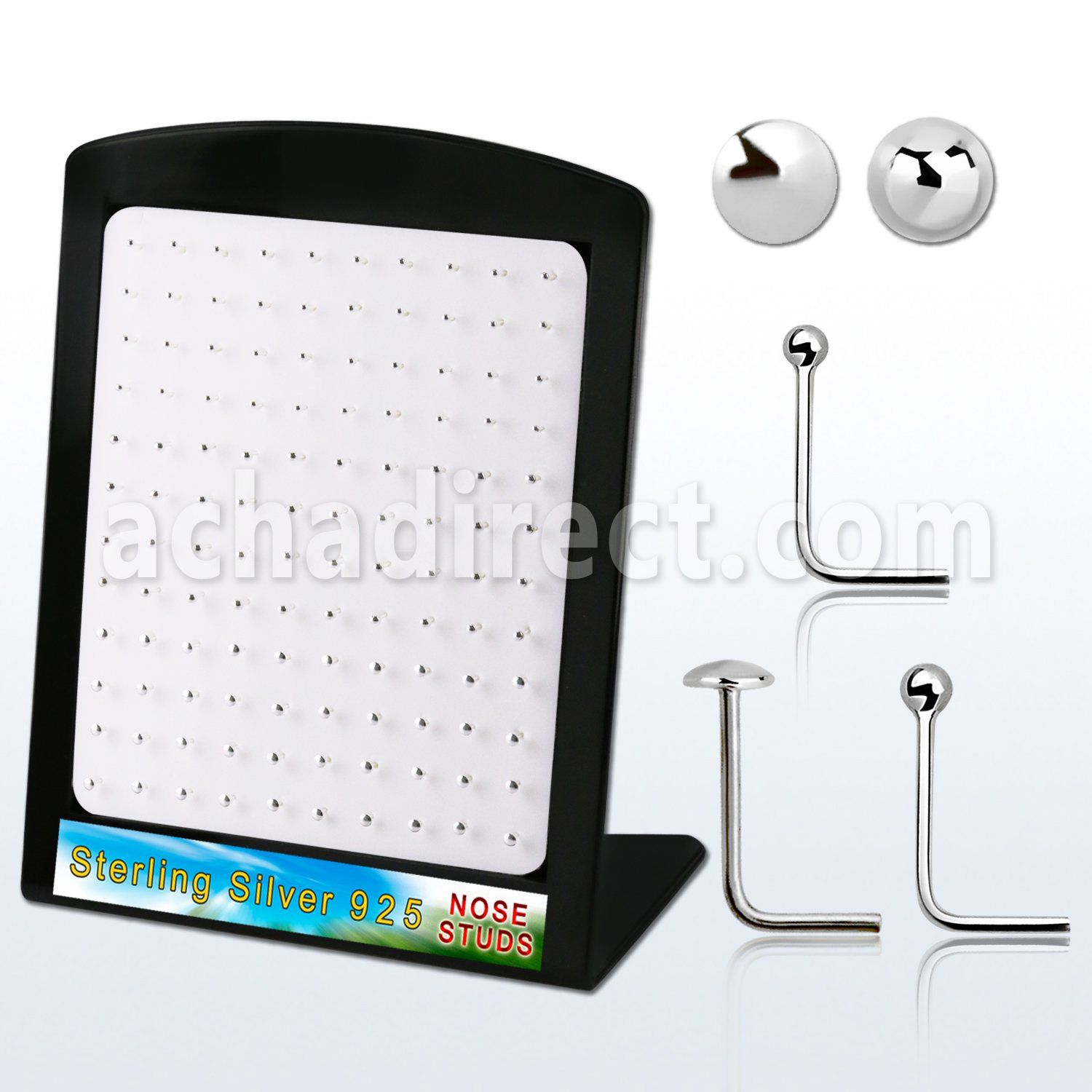 brmnsb silver nose stud with 1 5 2mm ball 2mm flat top