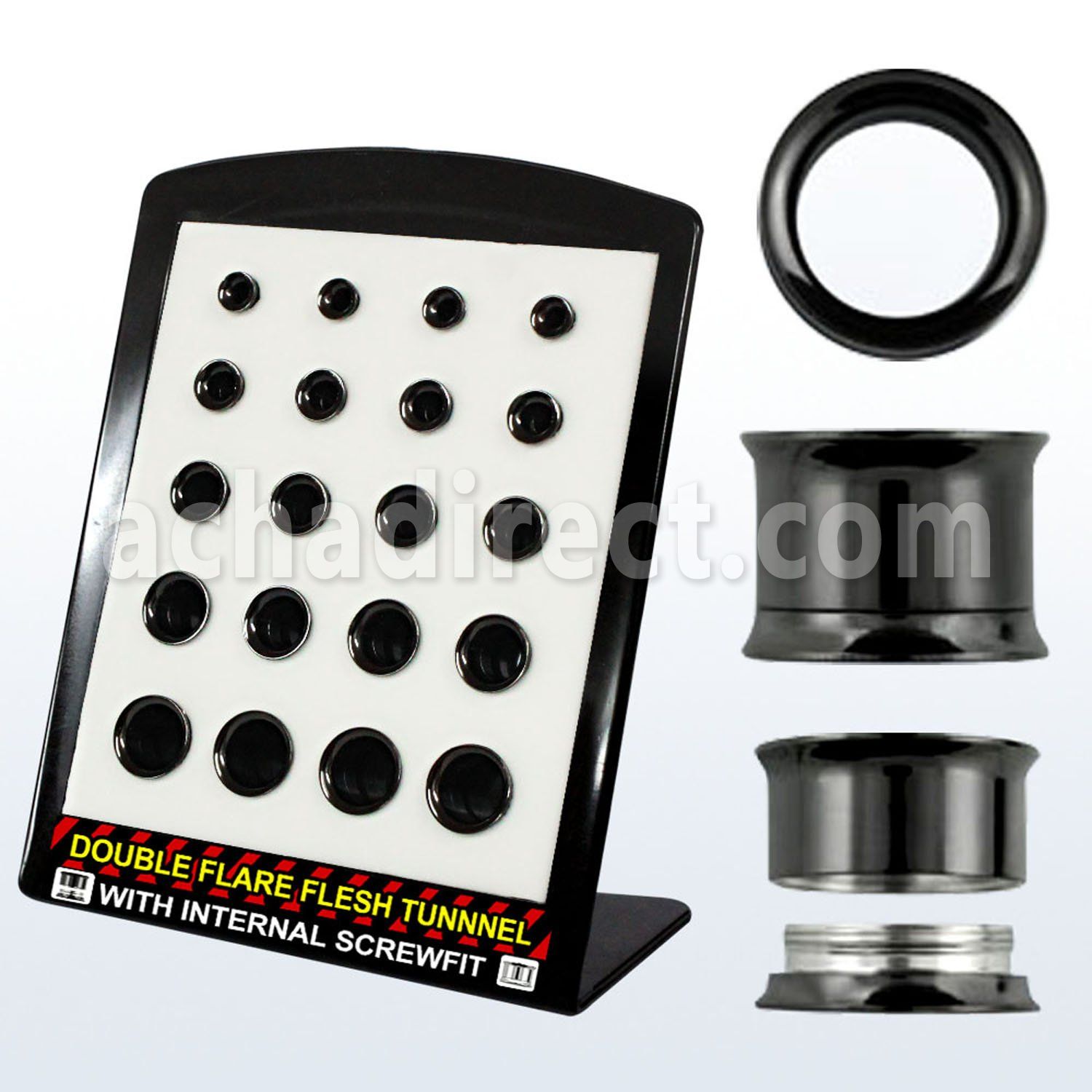 brpg149b board w pvd 316l dual flared flesh tunnel w screwfit