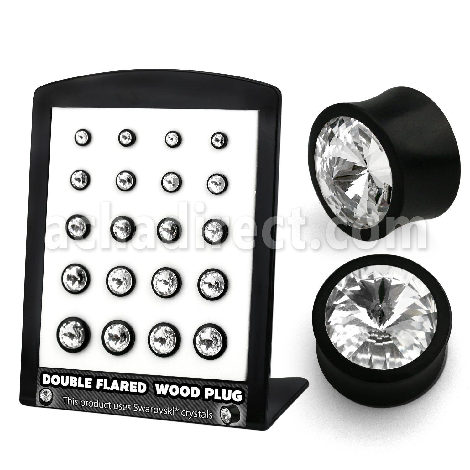 brpg187 board w areng wood plug w giant swarovski crystal center