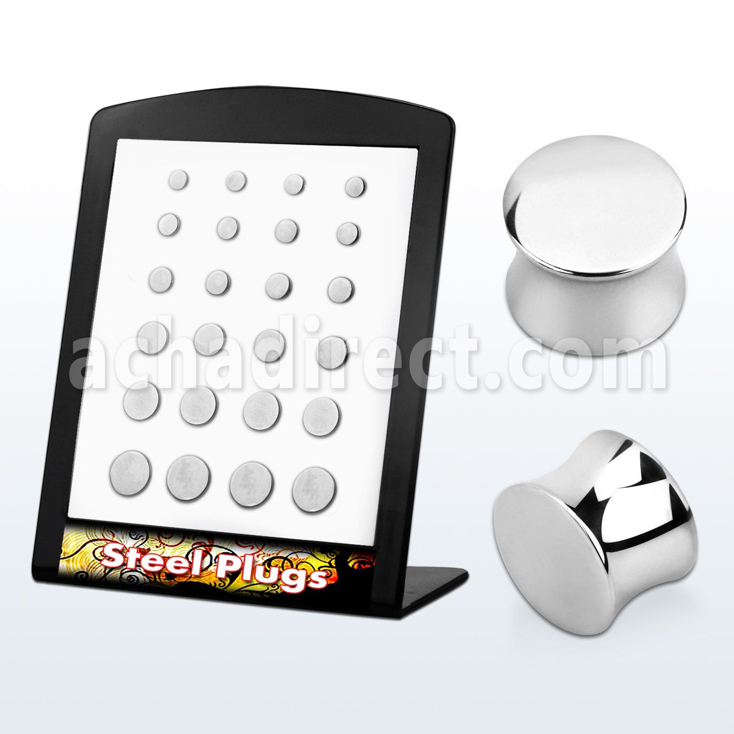 brpg2 board of mirror polished 316l steel double flared plug
