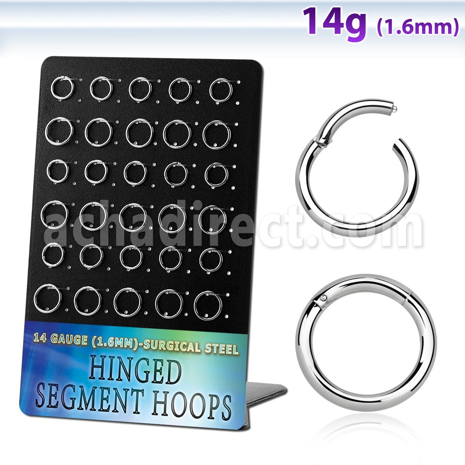 brsegh5 board w 30 316l steel hinged segment ring 14g