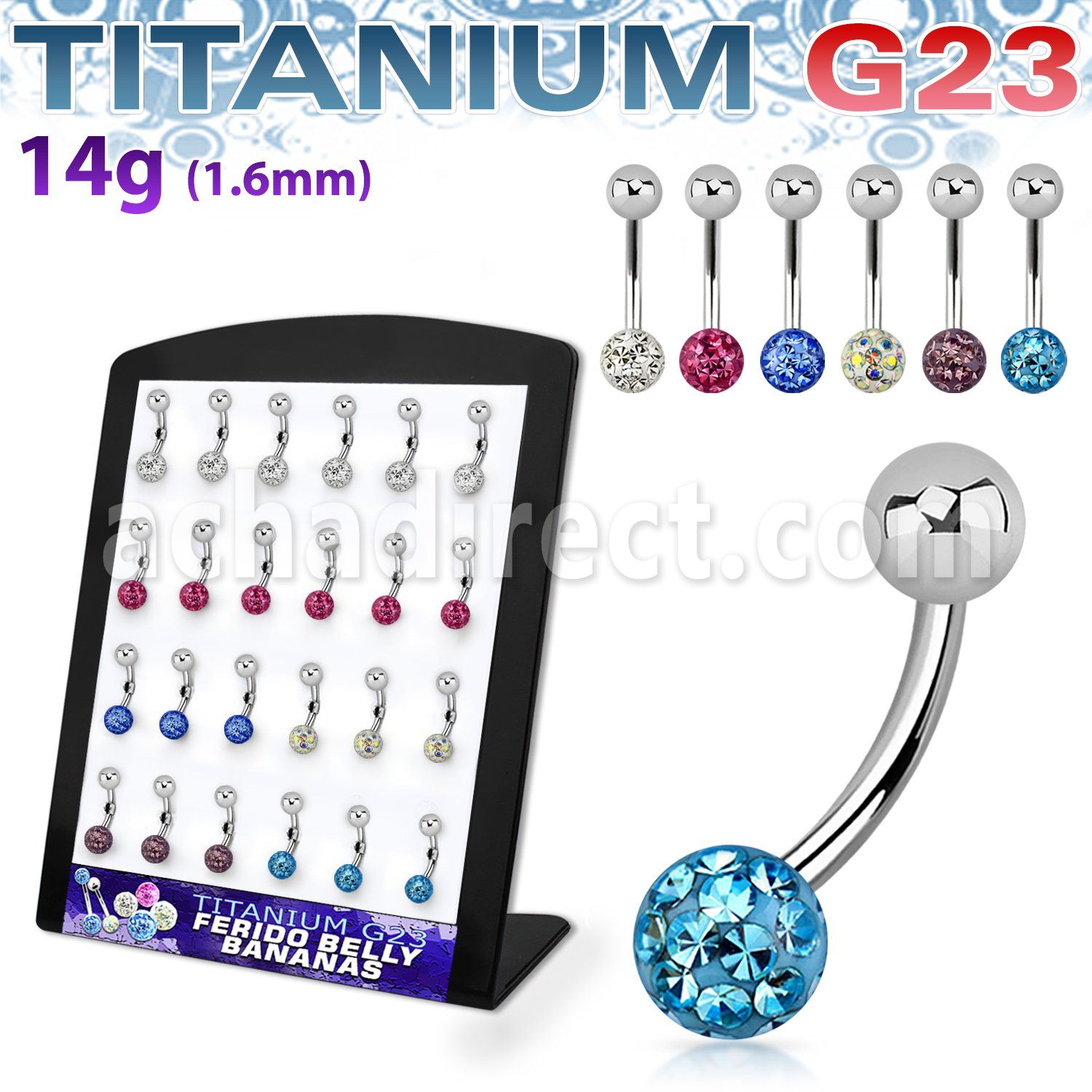 brubn4 titanium g23 belly banana w solid ferido crystal ball