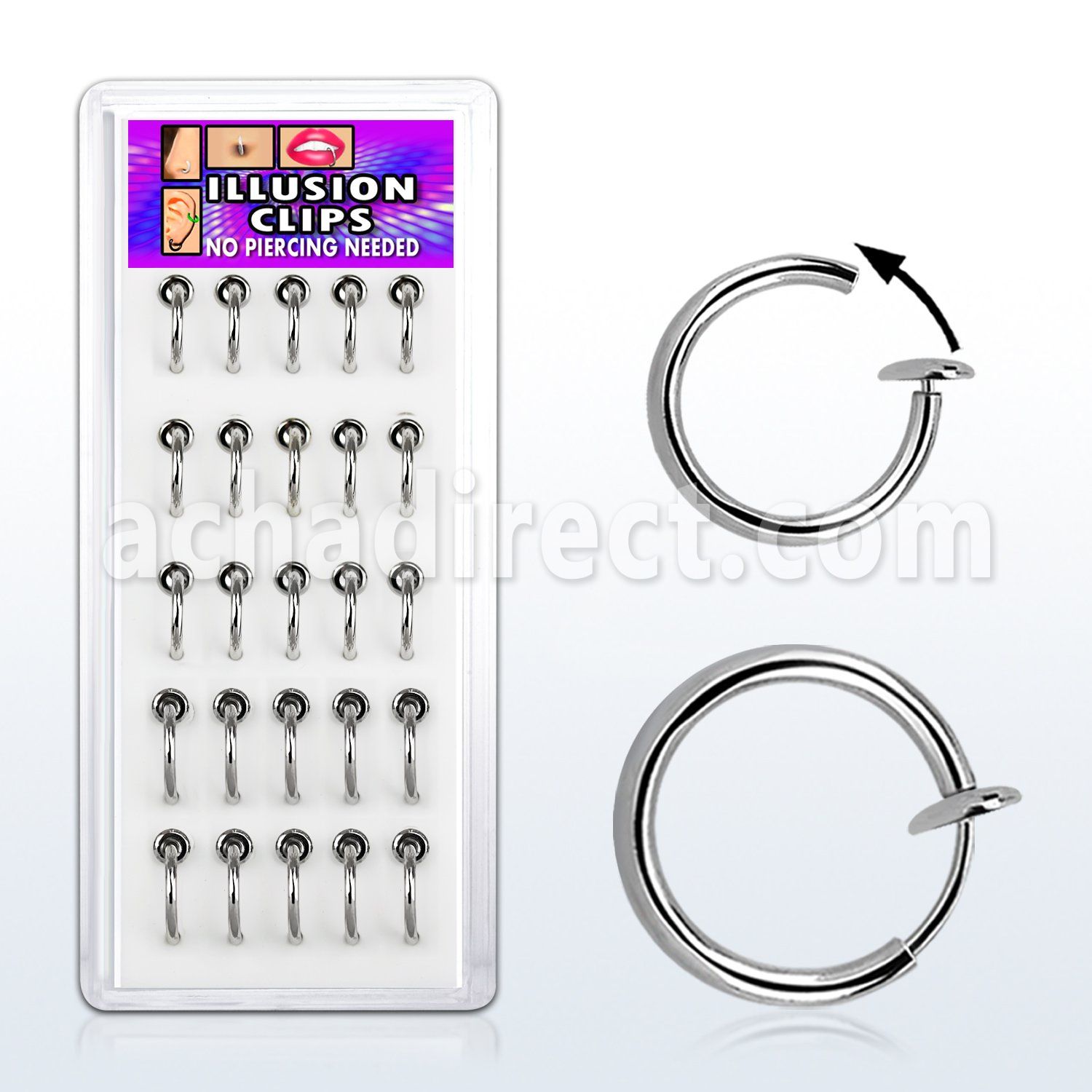 bxclp2 box w 25 pcs. of non piercing clips (size 8mm and 10mm)