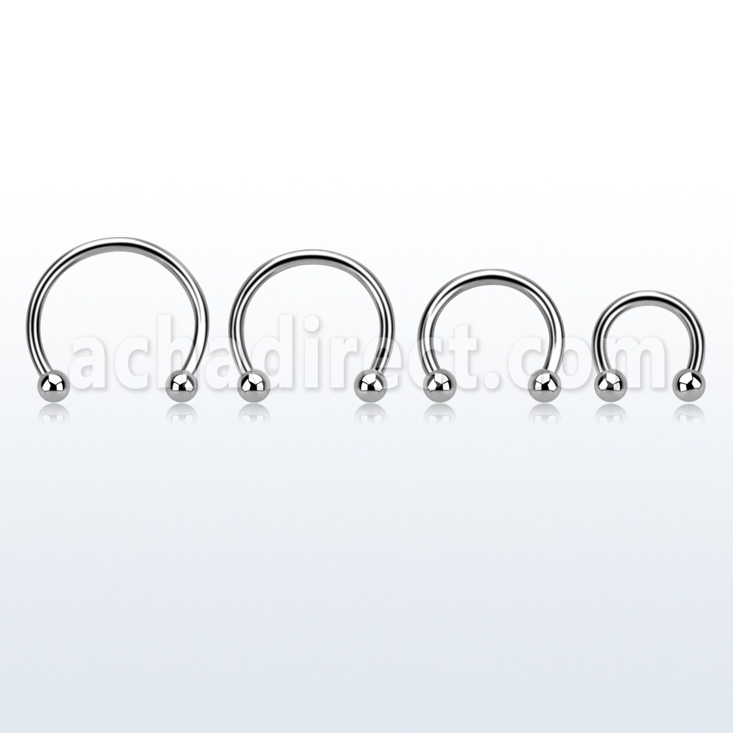 cbeb25 316l steel circular barbell with two 2 5mm balls