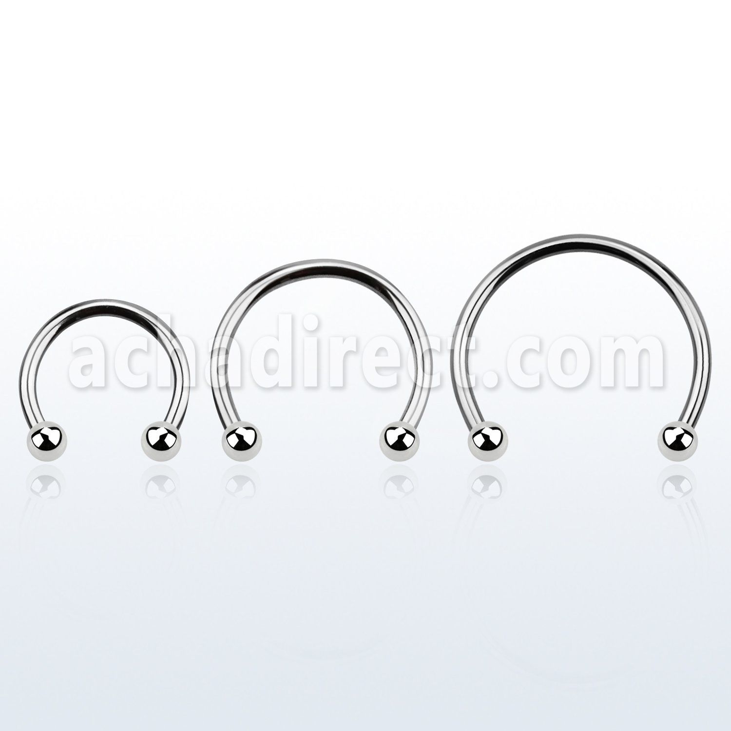 cbebl xxl 316l steel circular barbell, 16g w two 3mm balls