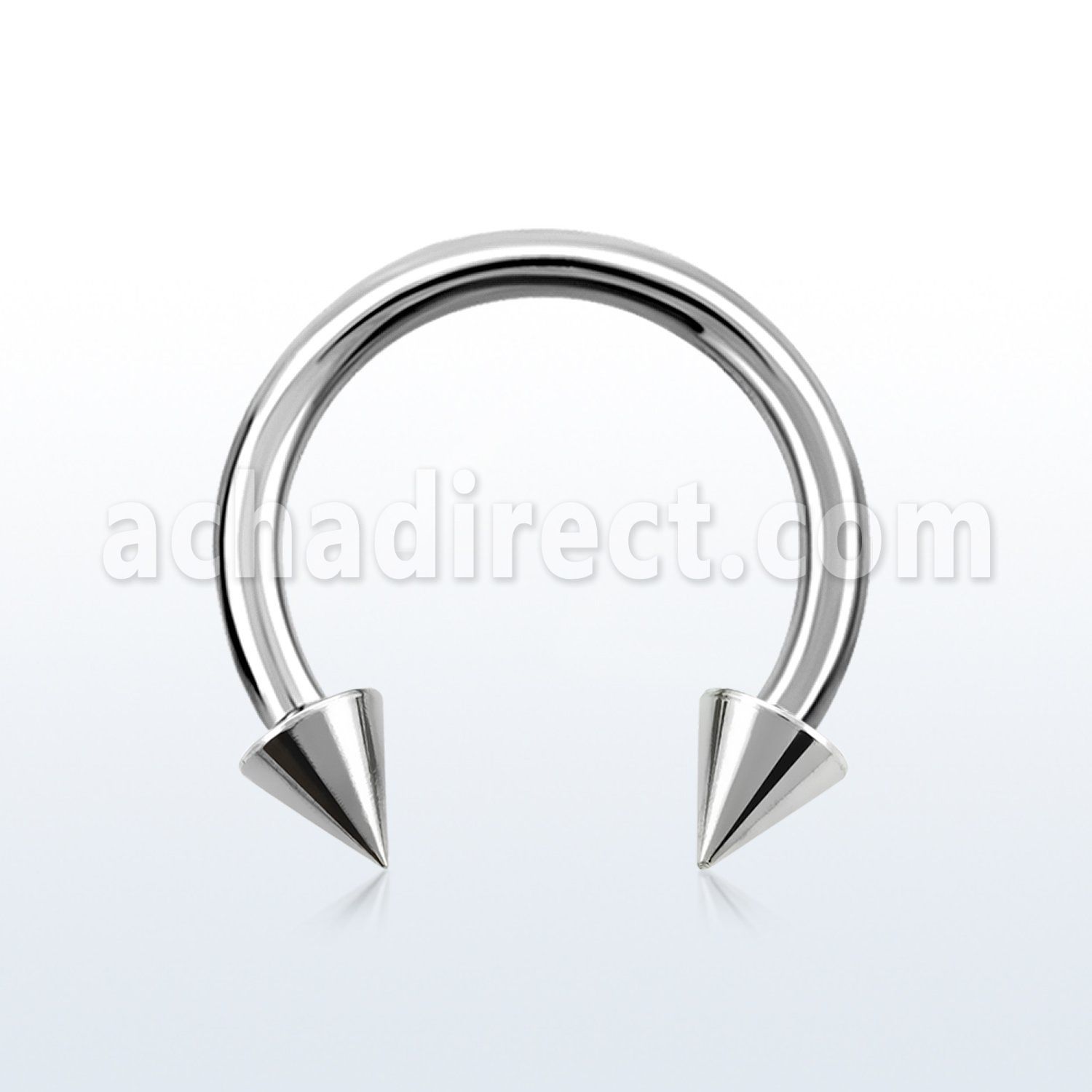 cbecn25 316l steel circular barbell with two 2 5mm cones