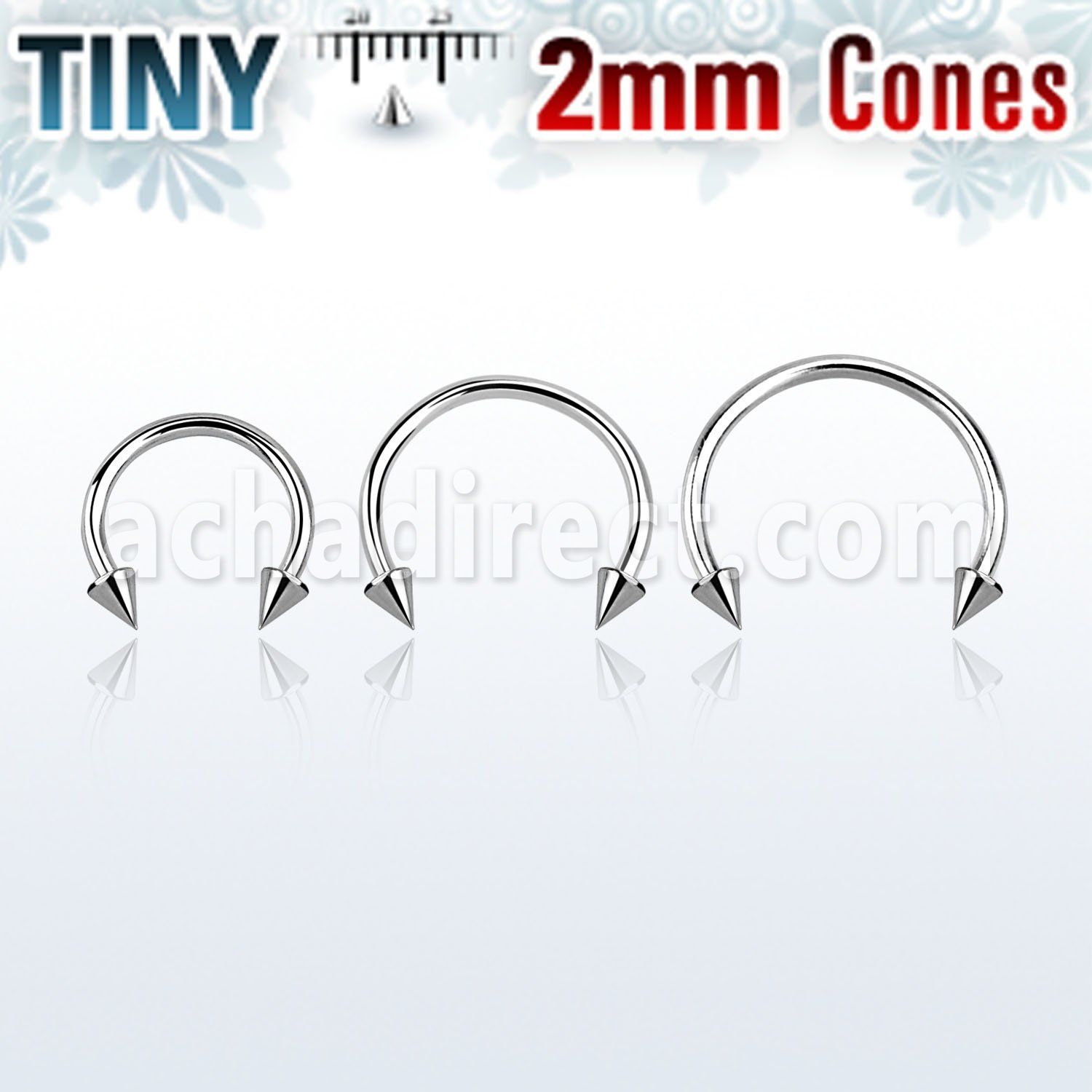 cbecn2 316l steel circular barbell with two 2mm cones