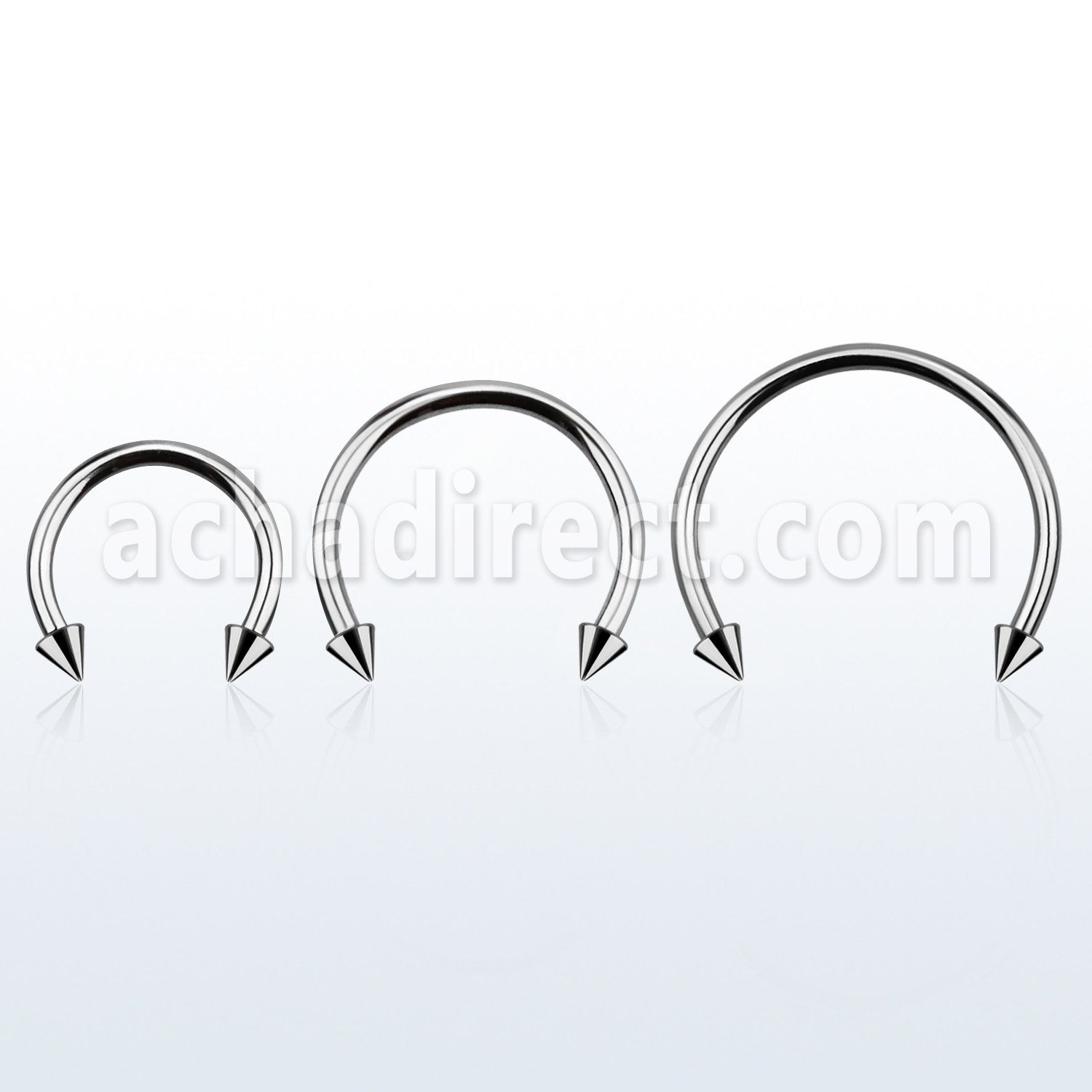 cbecn4l xxl 316l steel circular barbell, 16g w two 4mm cones
