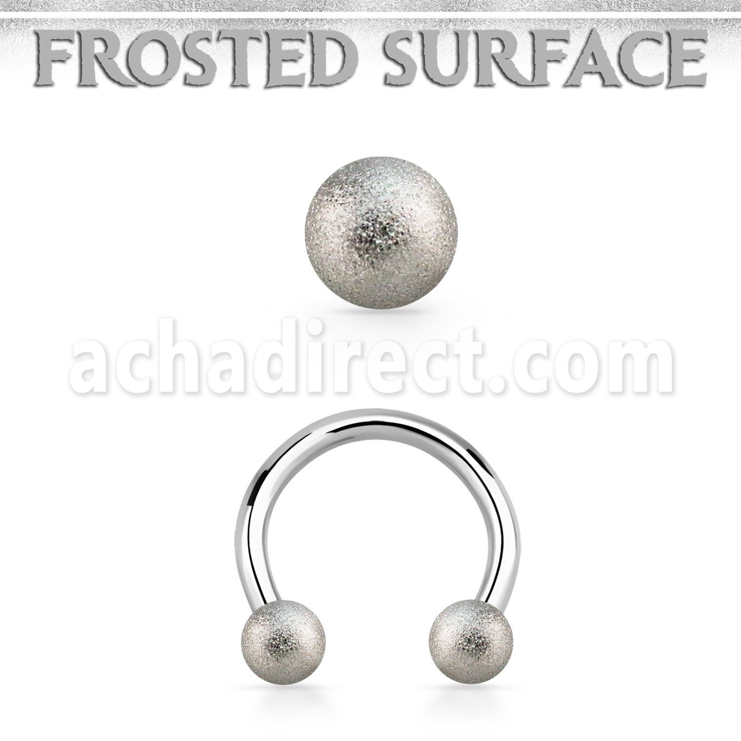 cbefo3 316l steel circular barbell w 2 3mm frosted steel balls