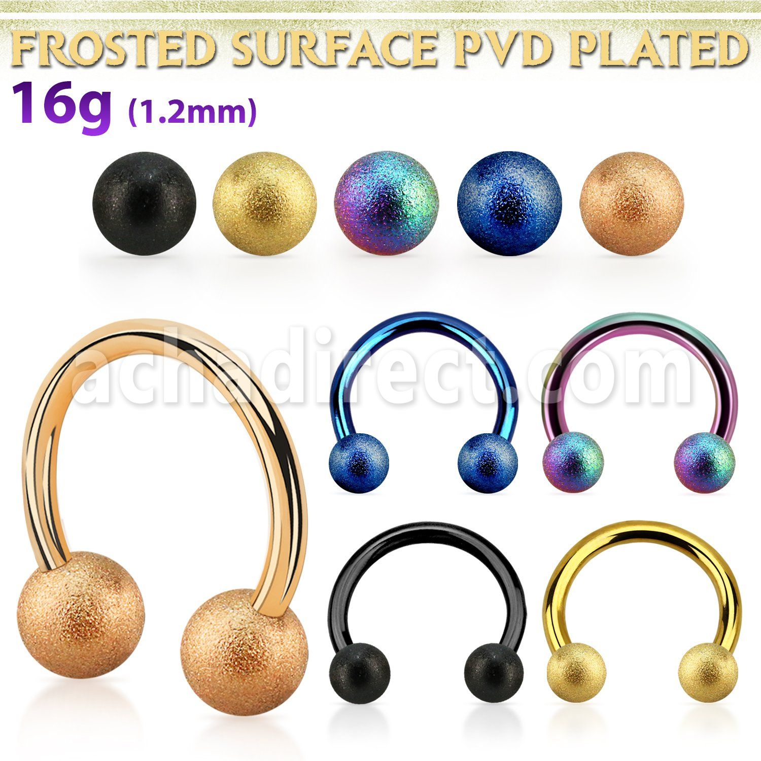 cbetfo4 anodized steel circular barbell w 4mm frosted steel ball