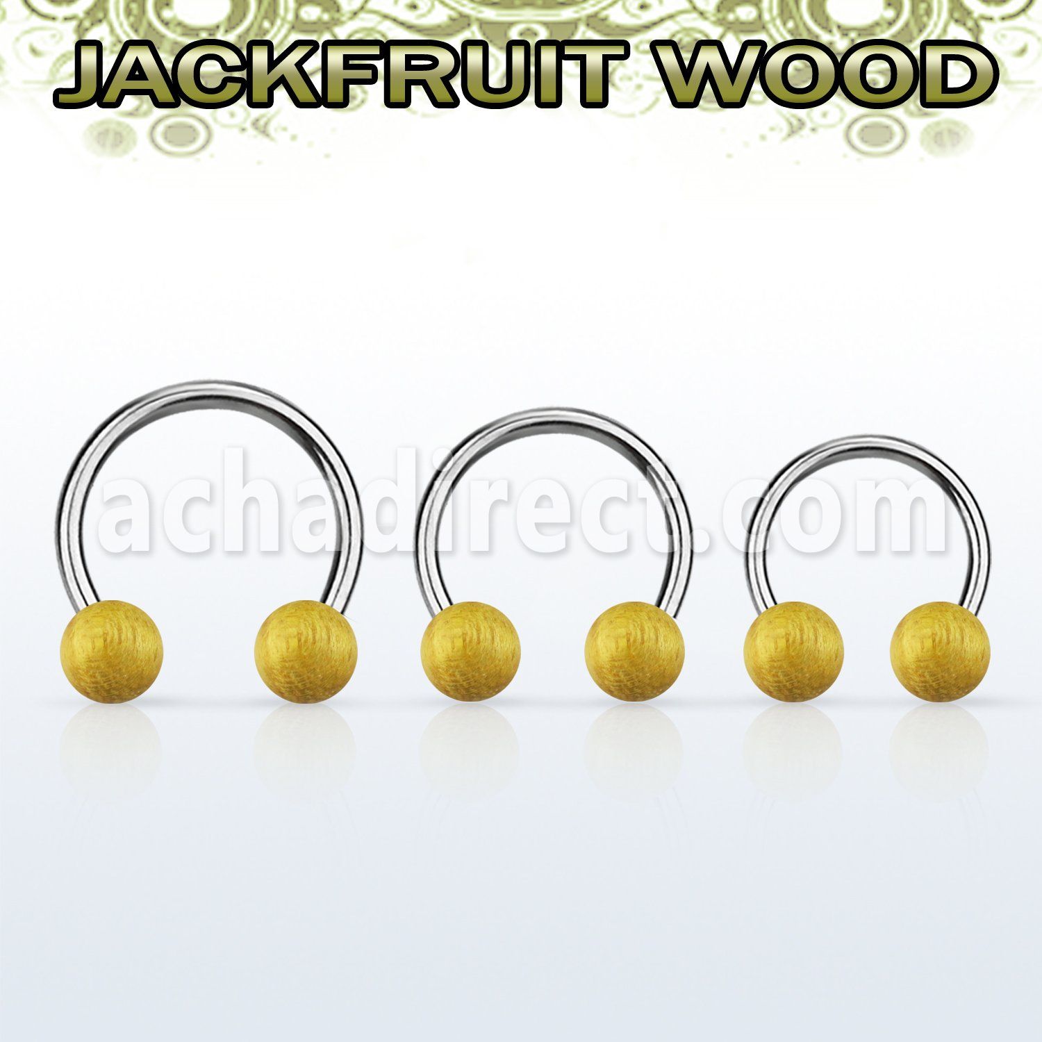 cbjf5 organic circular barbell w 2 5mm jack fruit wood balls