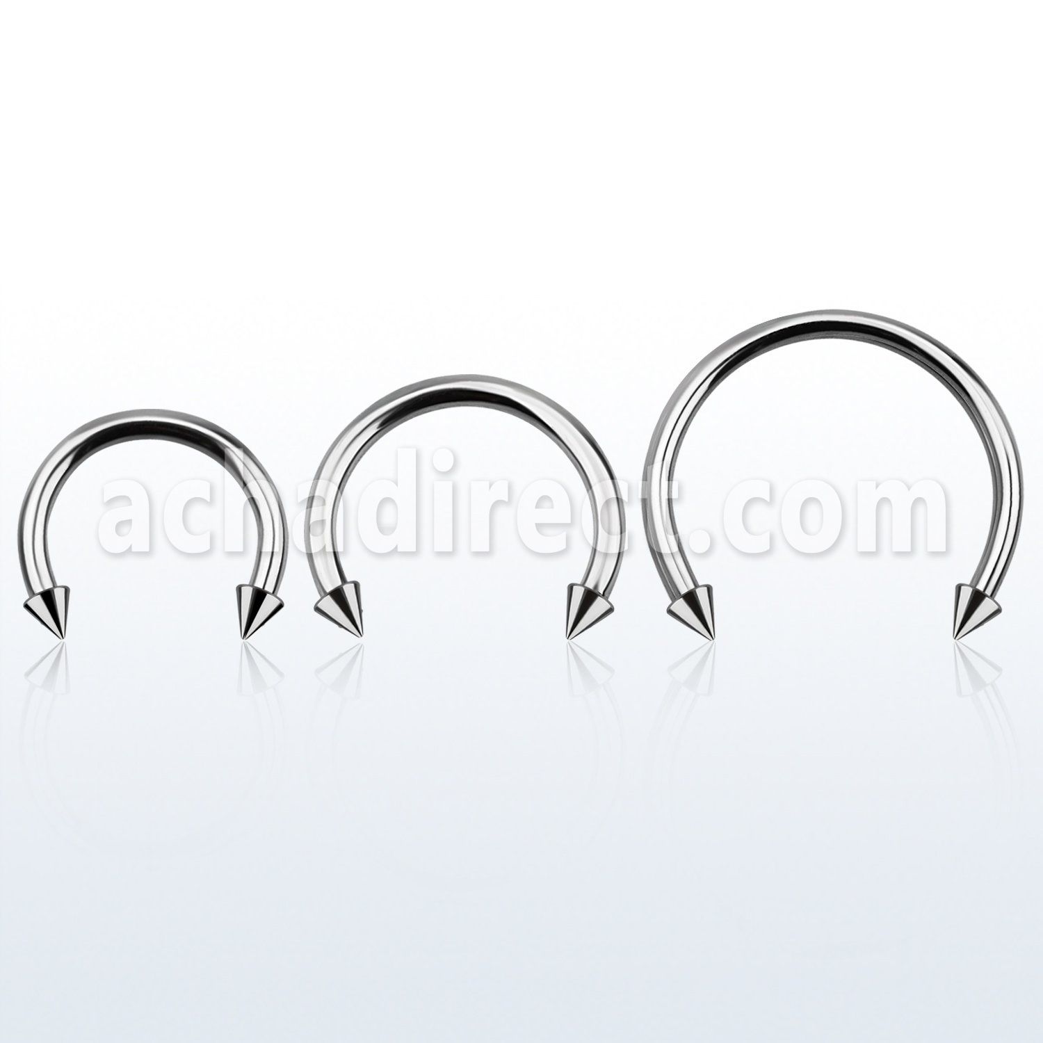 cbmcn4l xxl steel circular barbell, 14g w 4mm cones