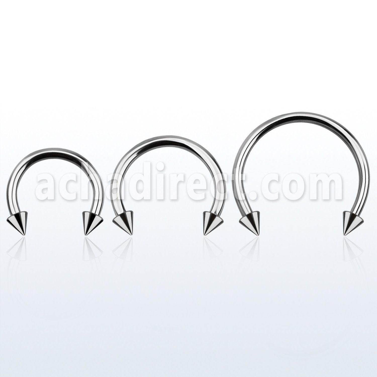 cbmcn5l xxl steel circular barbell, 14g w 5mm cones