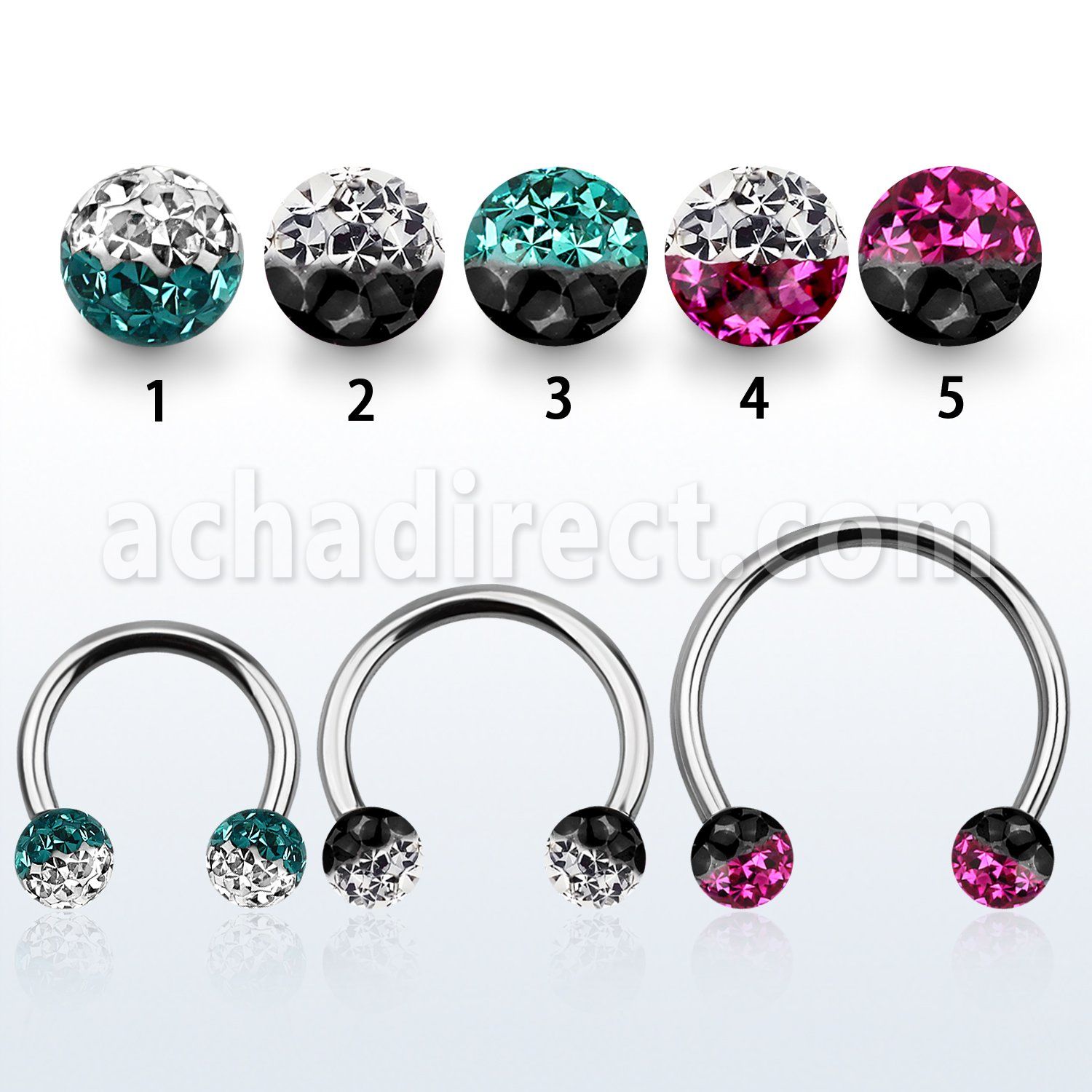 cbmfe6l xxl steel cbr 6mm multi crystals ball in 2 color design