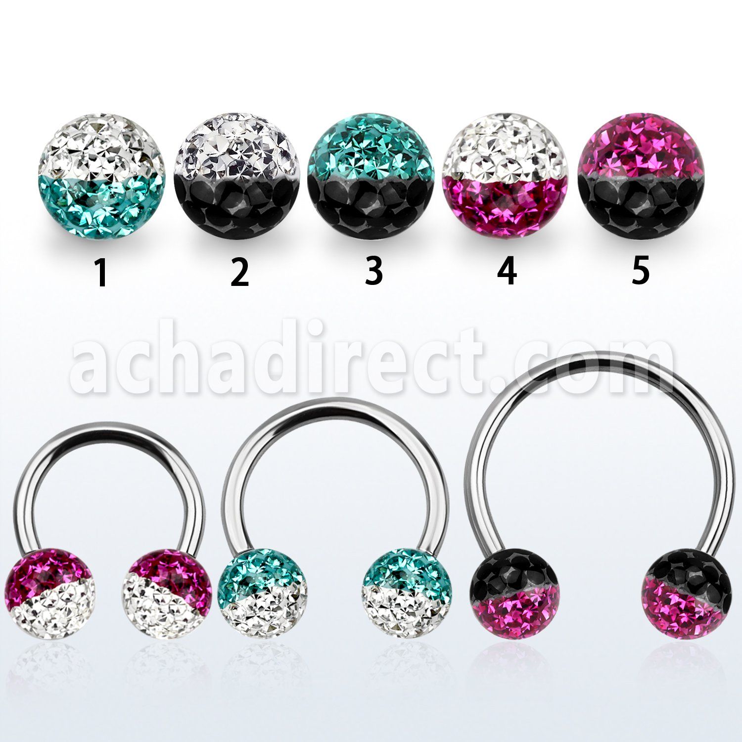 cbmfe8l xxl steel cbr 8mm multi crystals ball in 2 color design