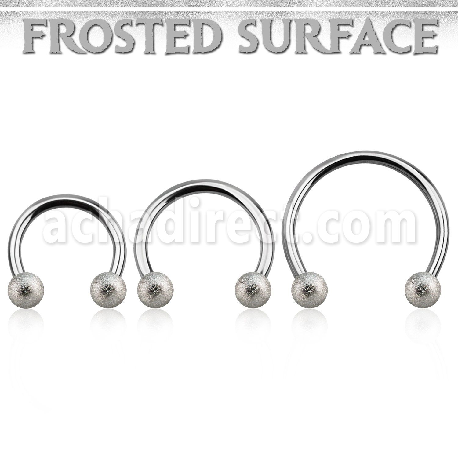 cbmfo5l xxl steel cbr, 14g w 5mm frosted steel balls