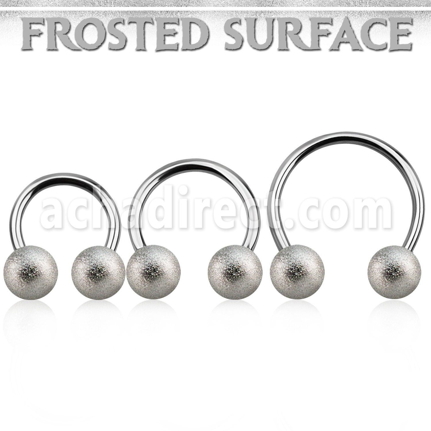 cbmfo8l xxl steel cbr, 14g w 8mm frosted steel balls