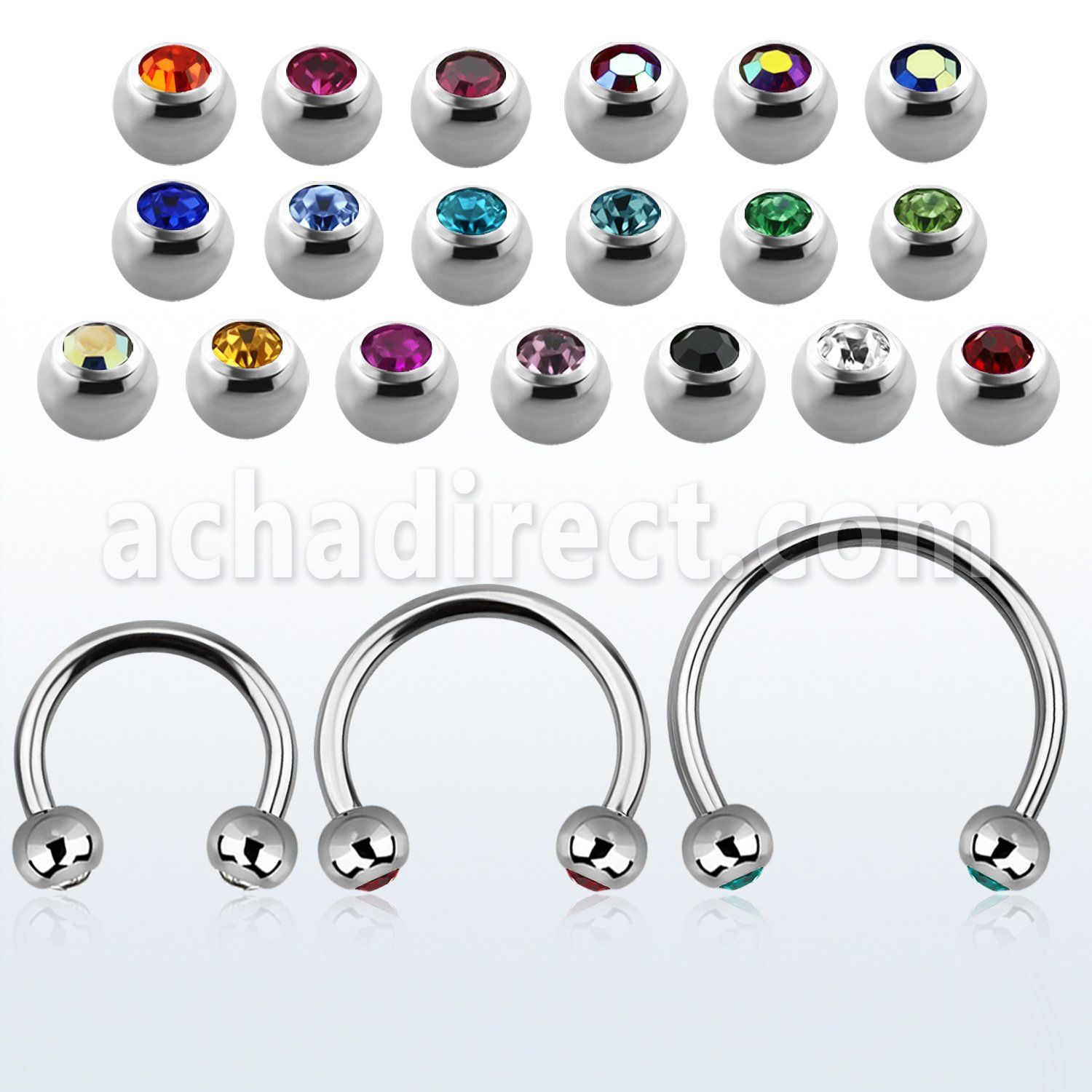 cbmjb5l xxl steel cbr, 14g w 5mm jewel balls w crystals