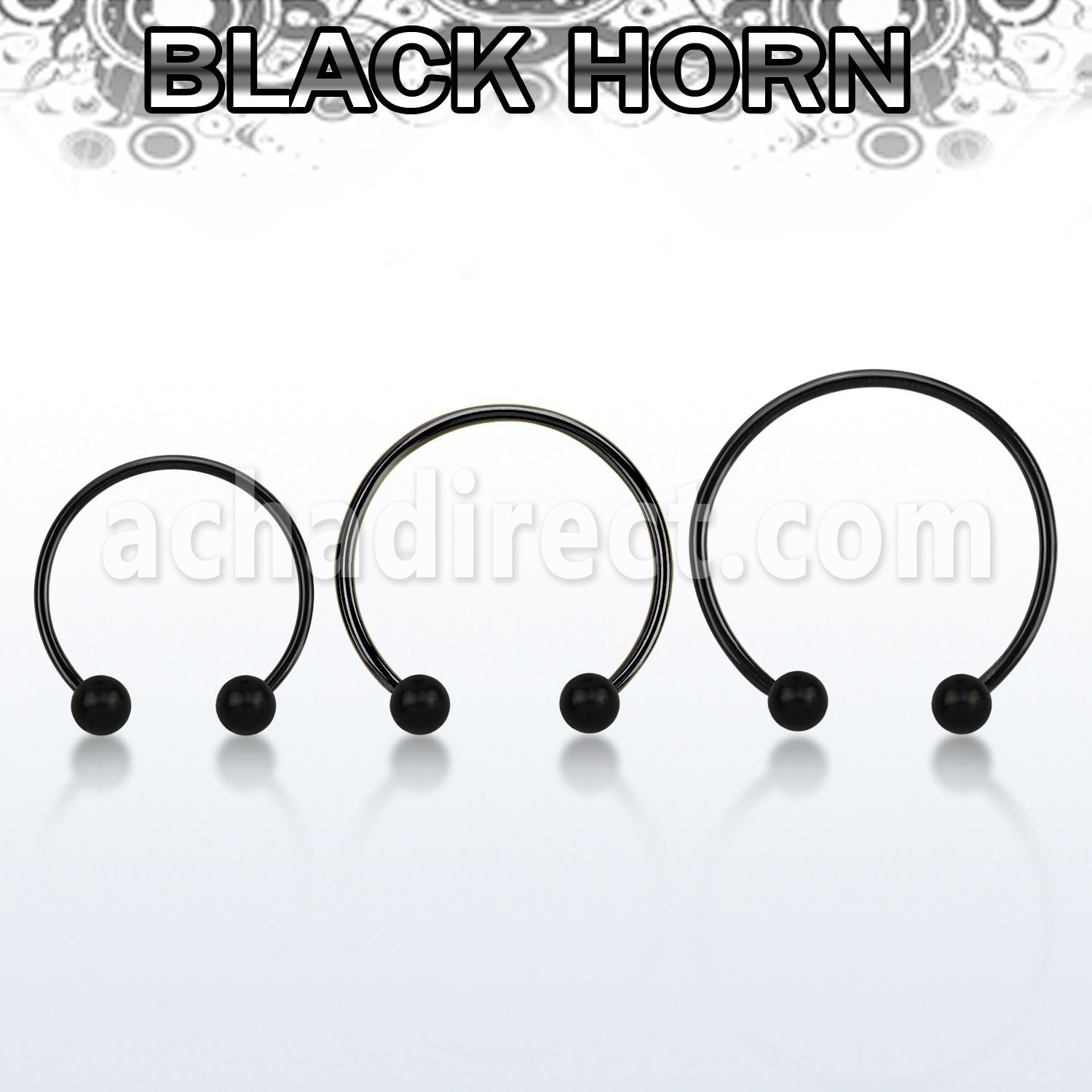 cbmtwk5l xxl anodized steel cbr, 14g w 5mm black horn wood balls