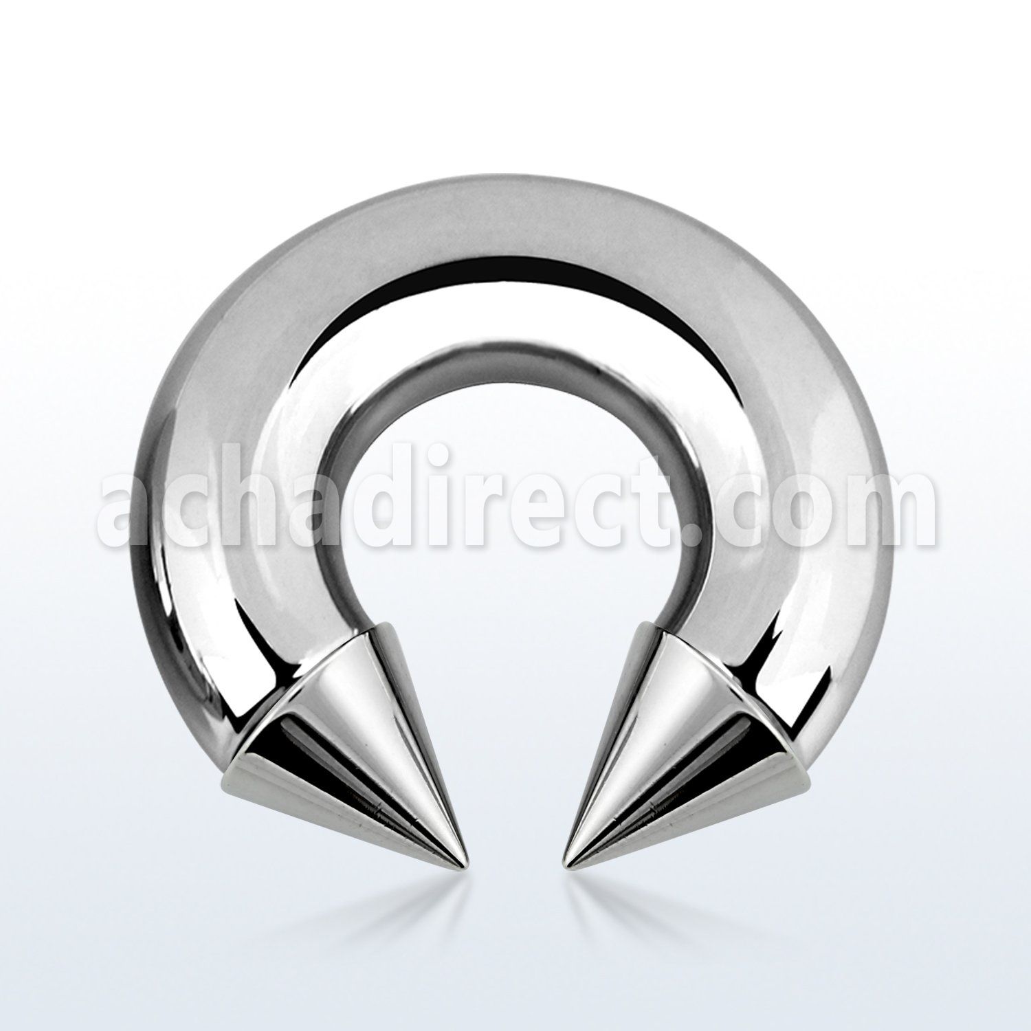 cbrcn00 316l steel 10mm circular barbell with internal 12mm cones