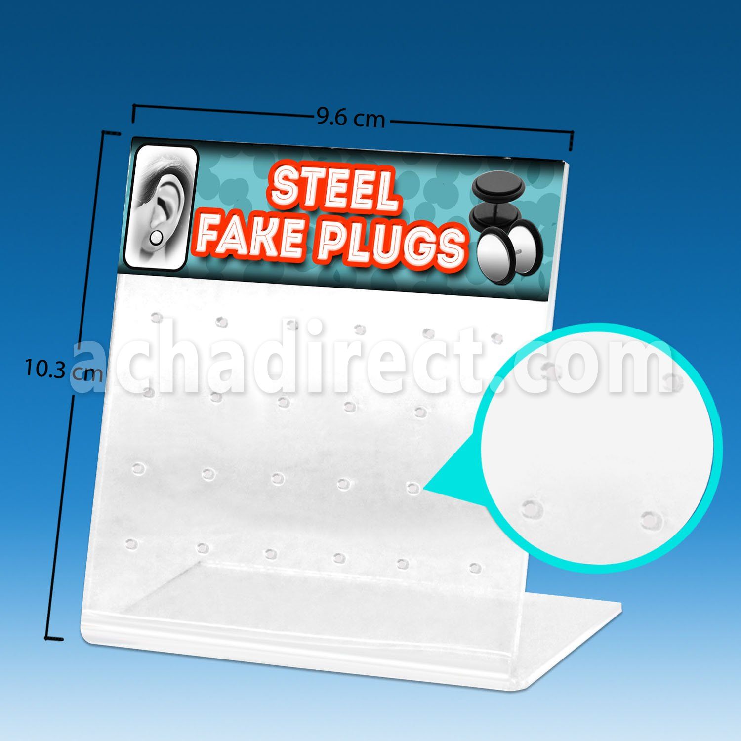 dac24x empty display with 24 holes for fake plug ear stud