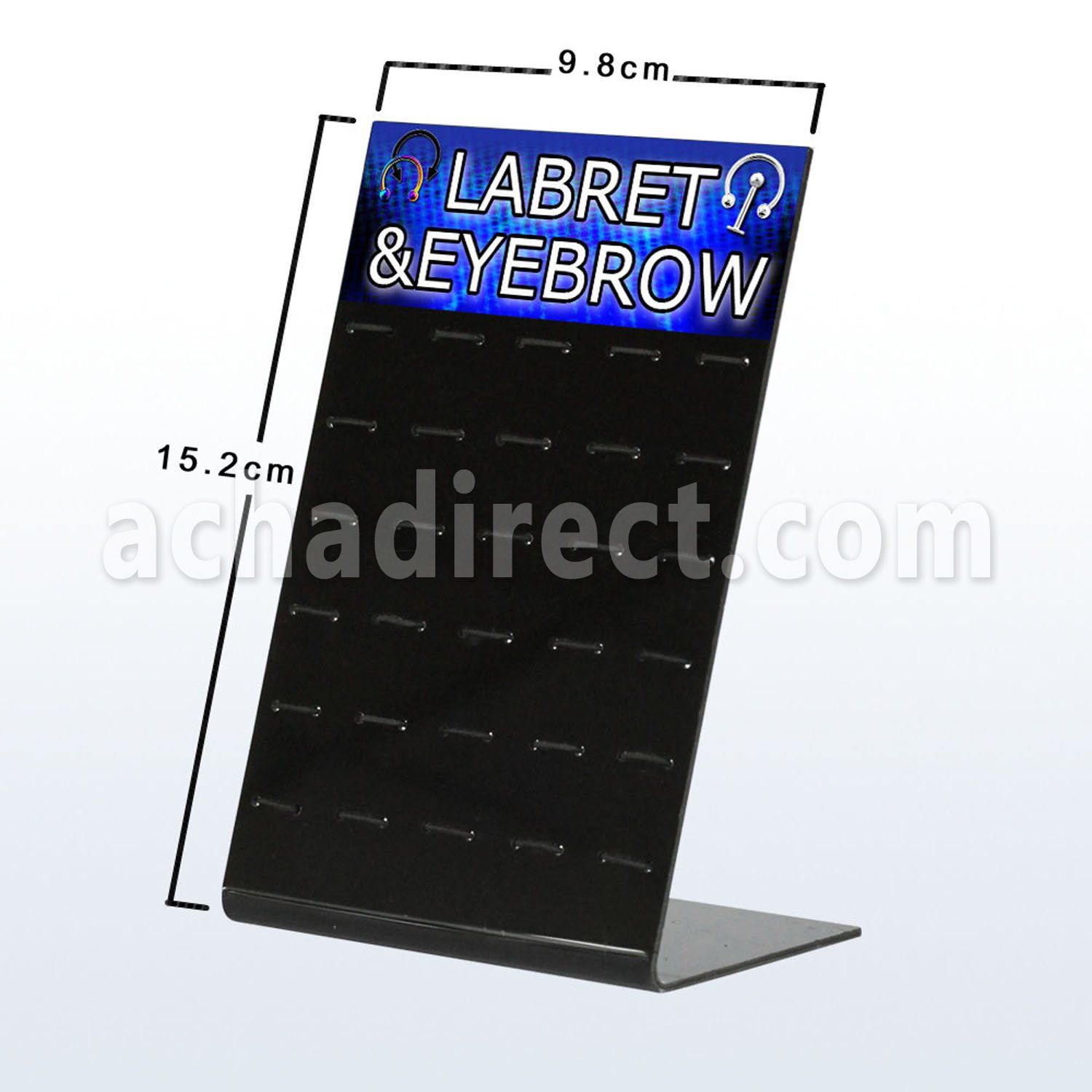 dac65 black acrylic empty display with rubber band
