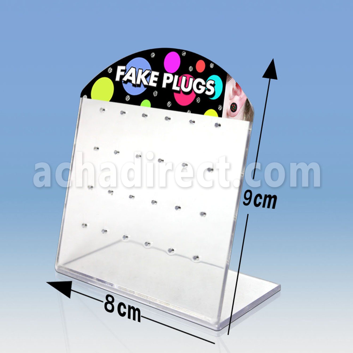 dac74 empty display w holes for fake plug ear stud