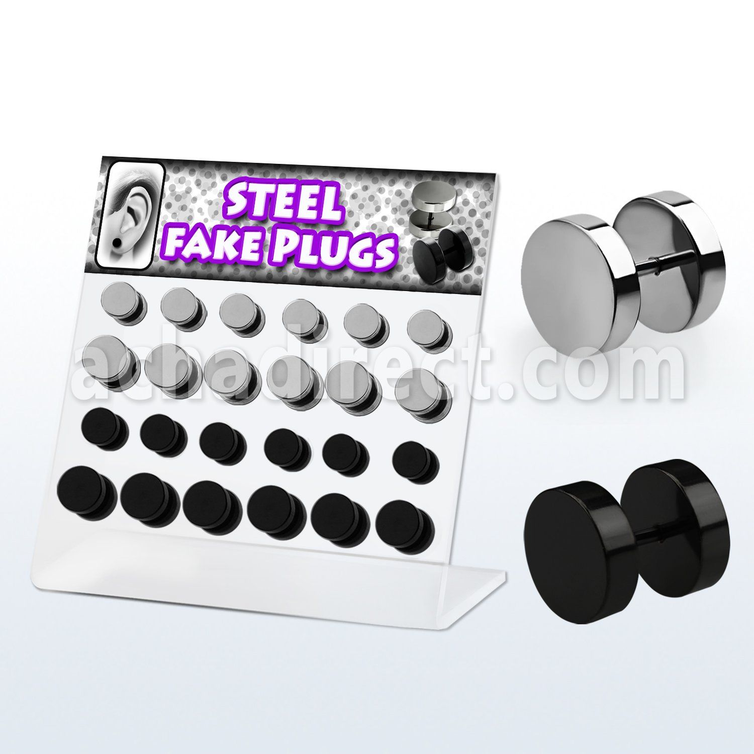 dacb52 board of black anodized steel fake plug without o ring