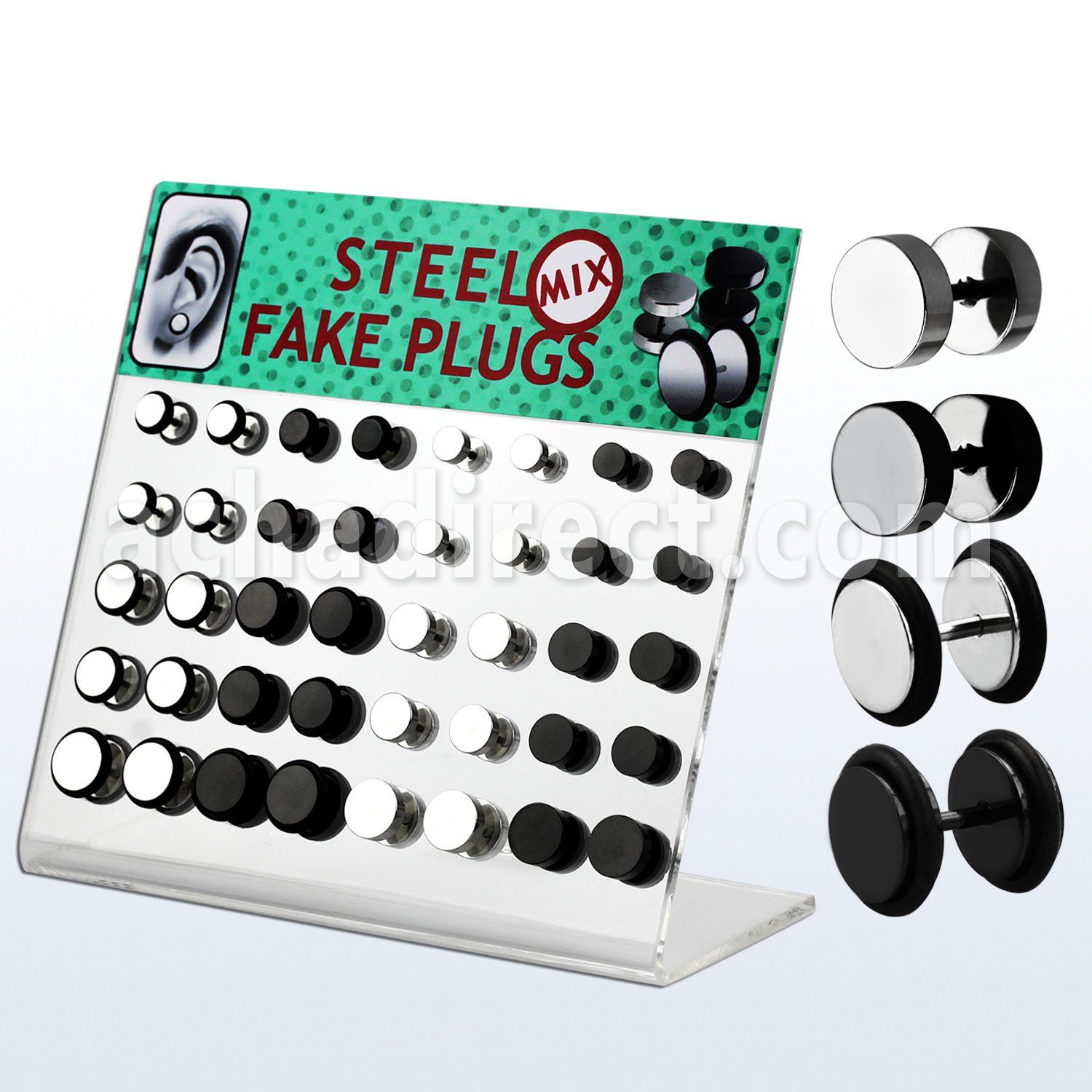 dacb63 board of high polished anodized 316l steel fake plug