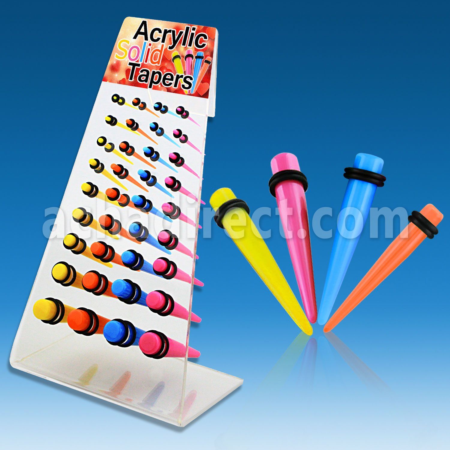 dapg70 board of acrylic colored taper with double rubber o ring