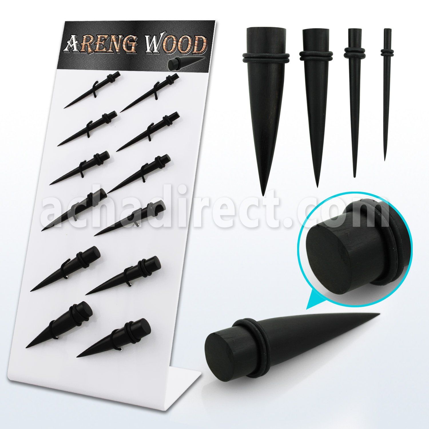 dapg95 board of organic areng wood tapers with double o rings