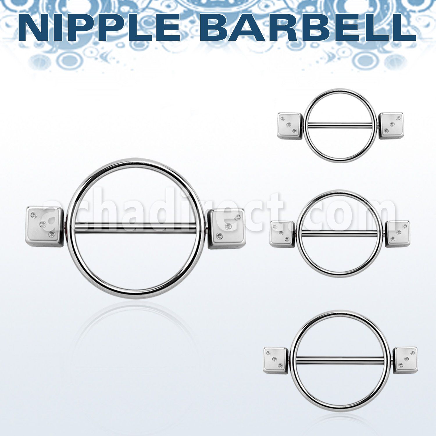 dinpe5 316l steel nipple shield w 2 5mm steel dices