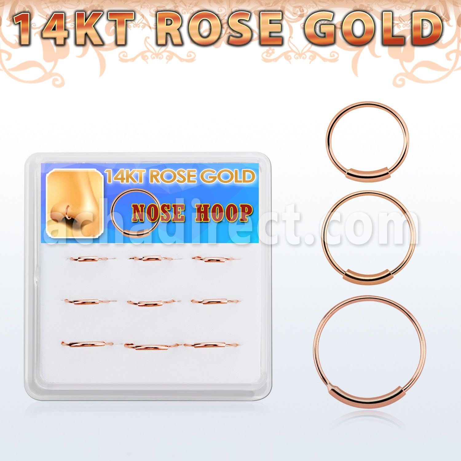 dr14nh2 box w 14kt rose gold endless nose hoop
