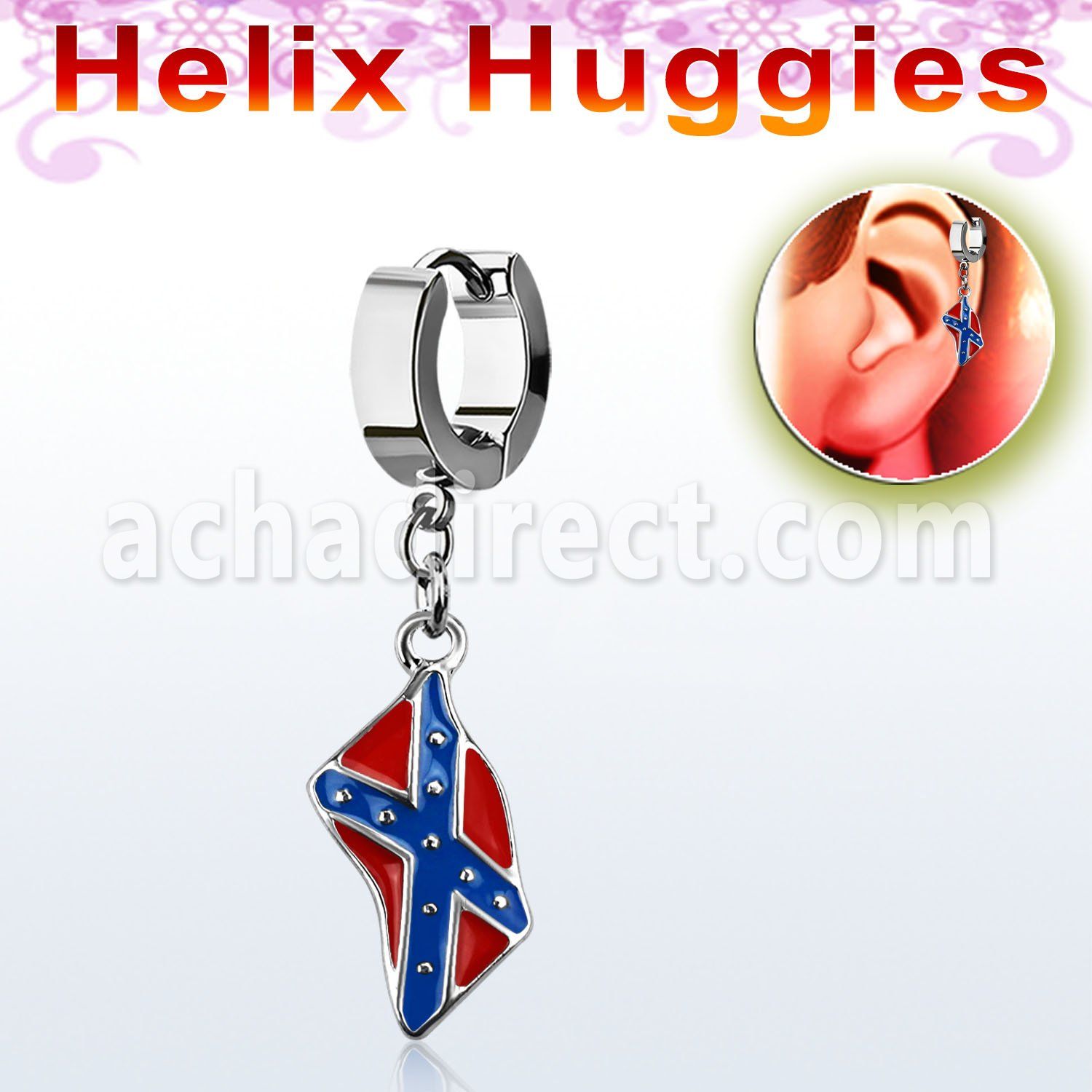 ehh553 steel helix huggie w confederate flag 