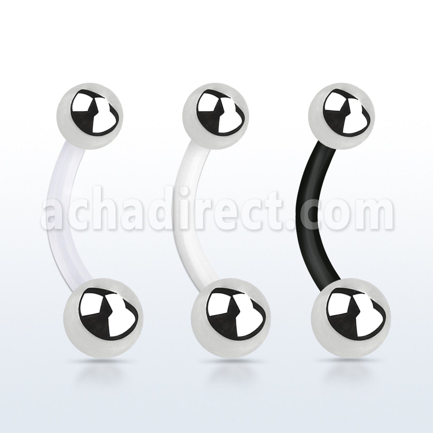 fbns bioflex belly banana, 14g (1.6mm) with 5 6mm steel ball