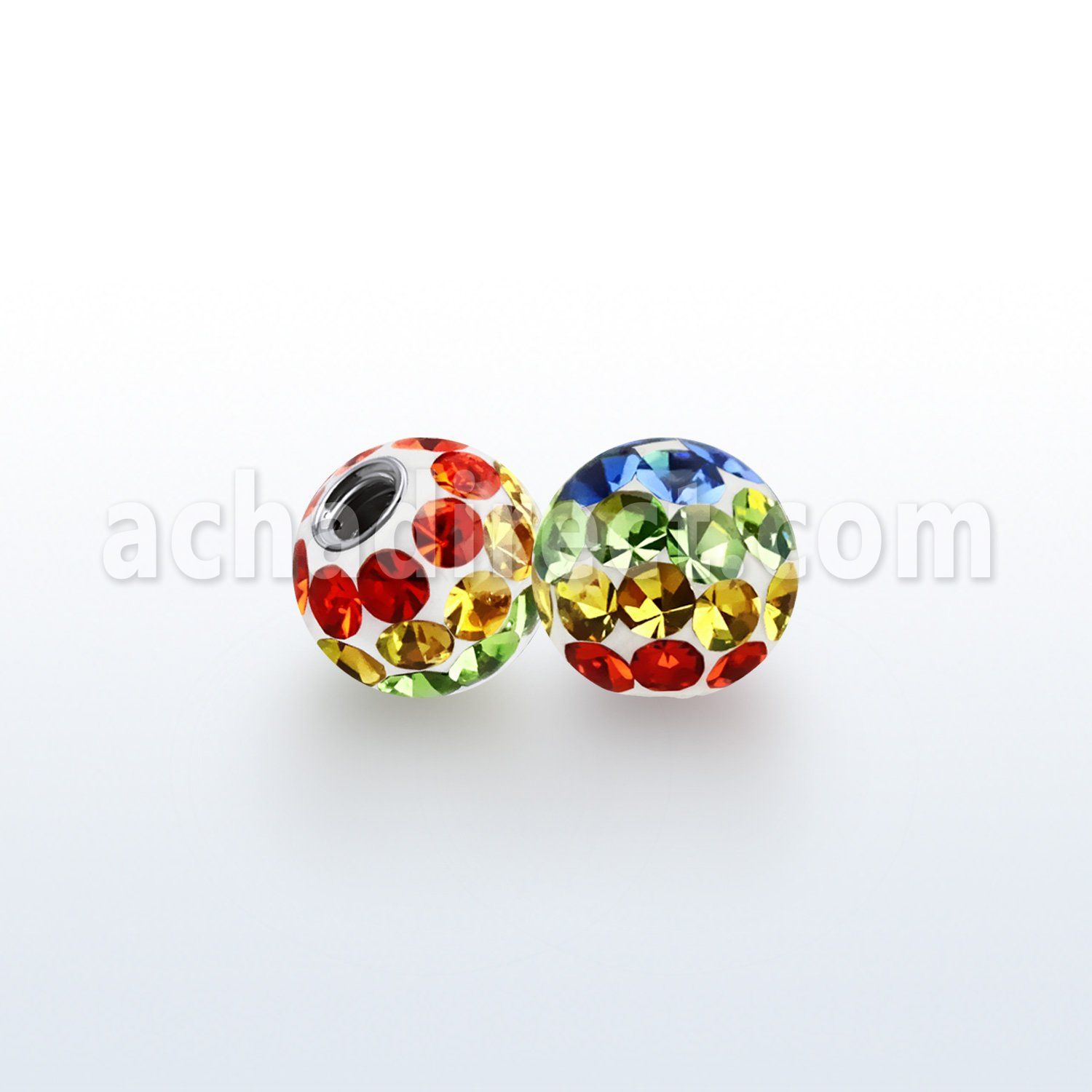 gmfr6 5mm ball with ferido multi crystals in gay pride colors