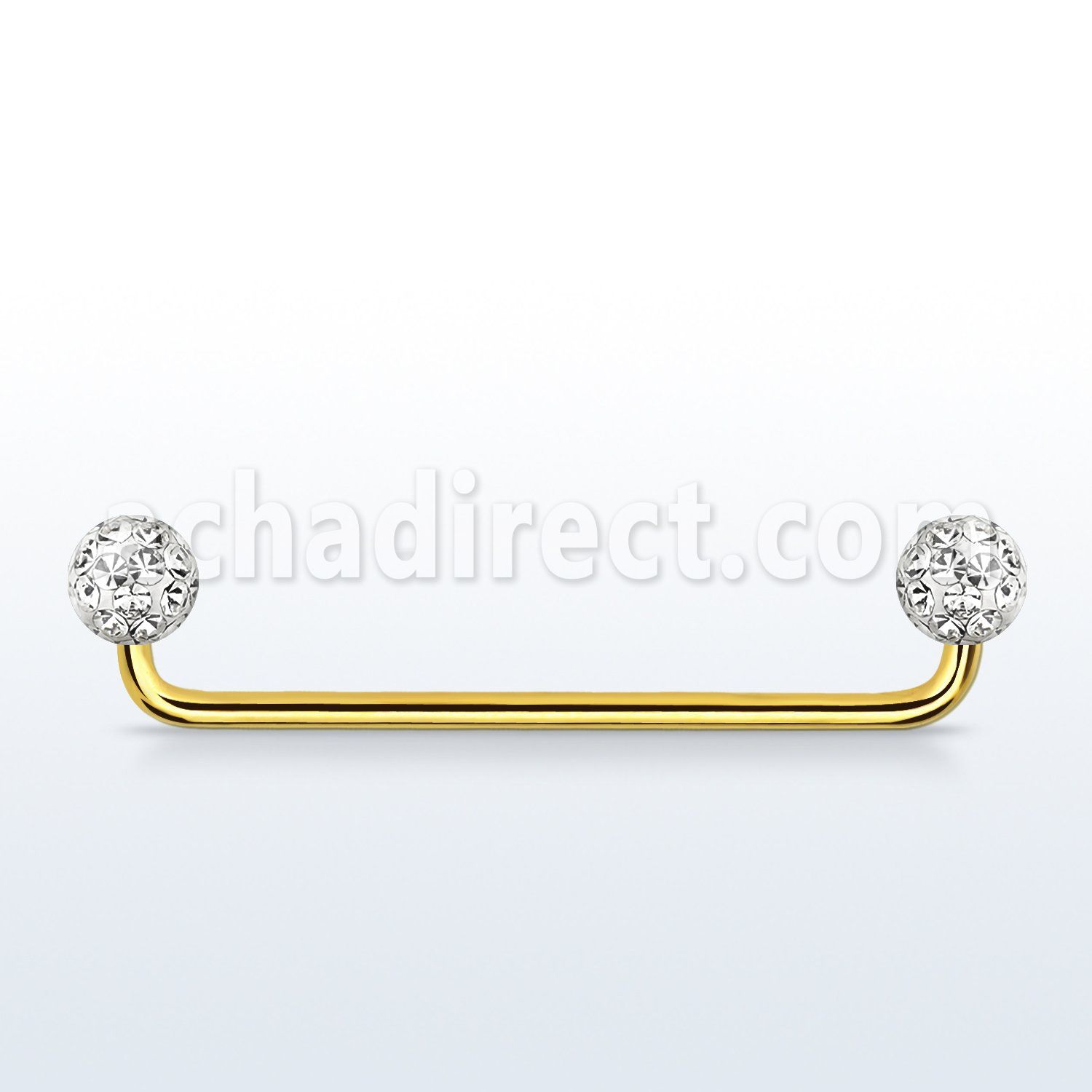 gold  90 316l steel surface barbell w ferido balls