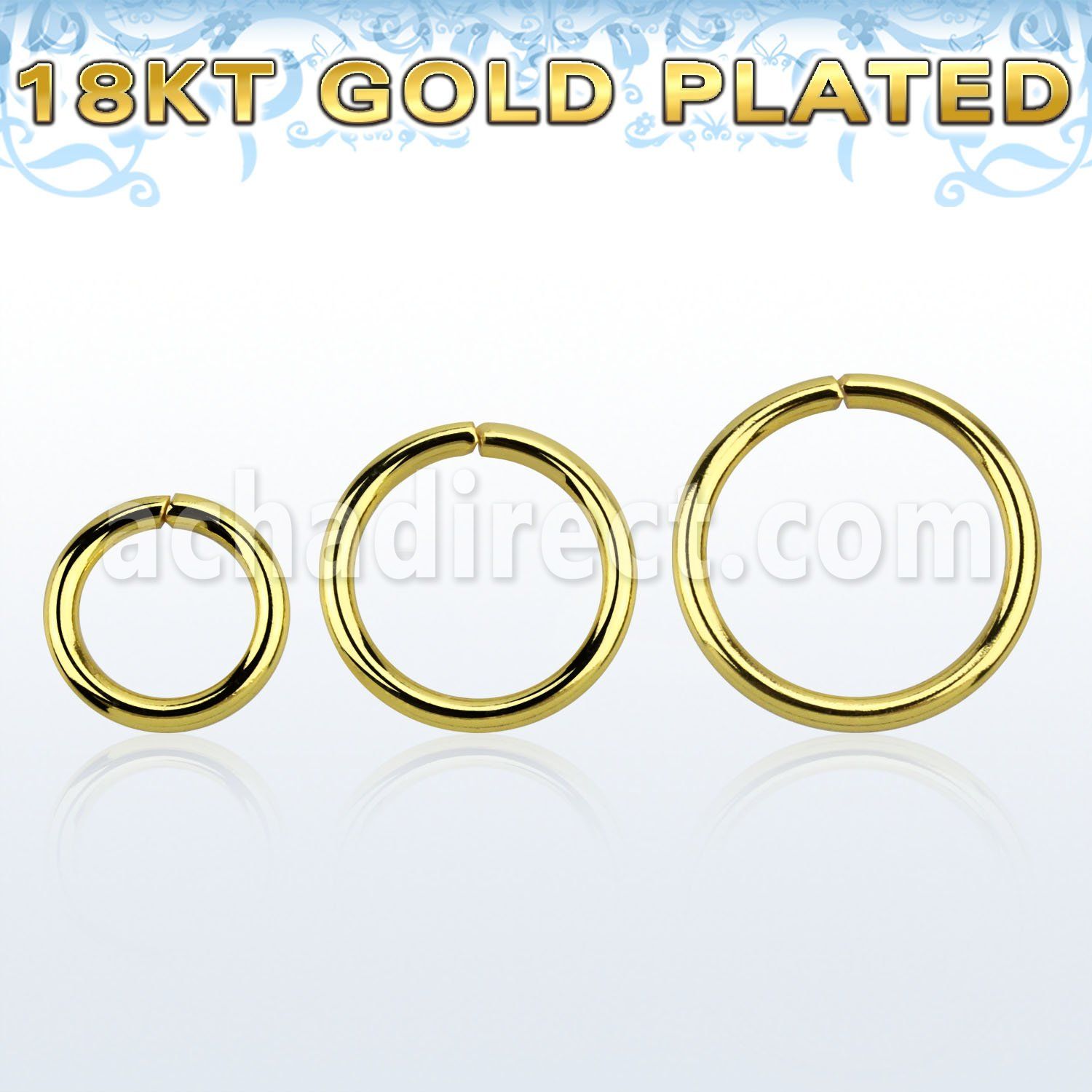 gpsel16 18k gold plated silver seamless ring w diameter 8 12mm