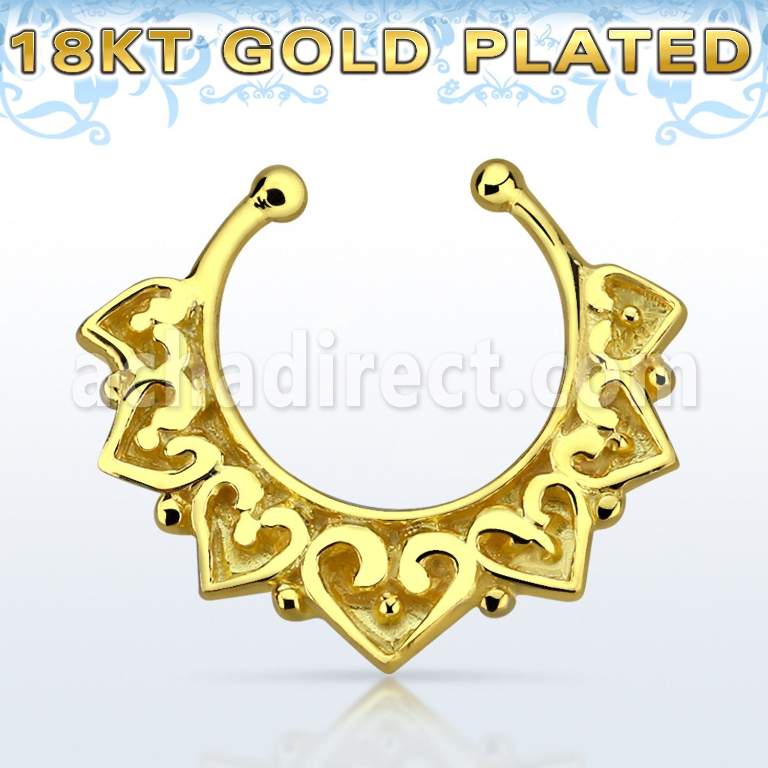 gpsepd11 gold silver fake septum clicker w wide vintage indian 
