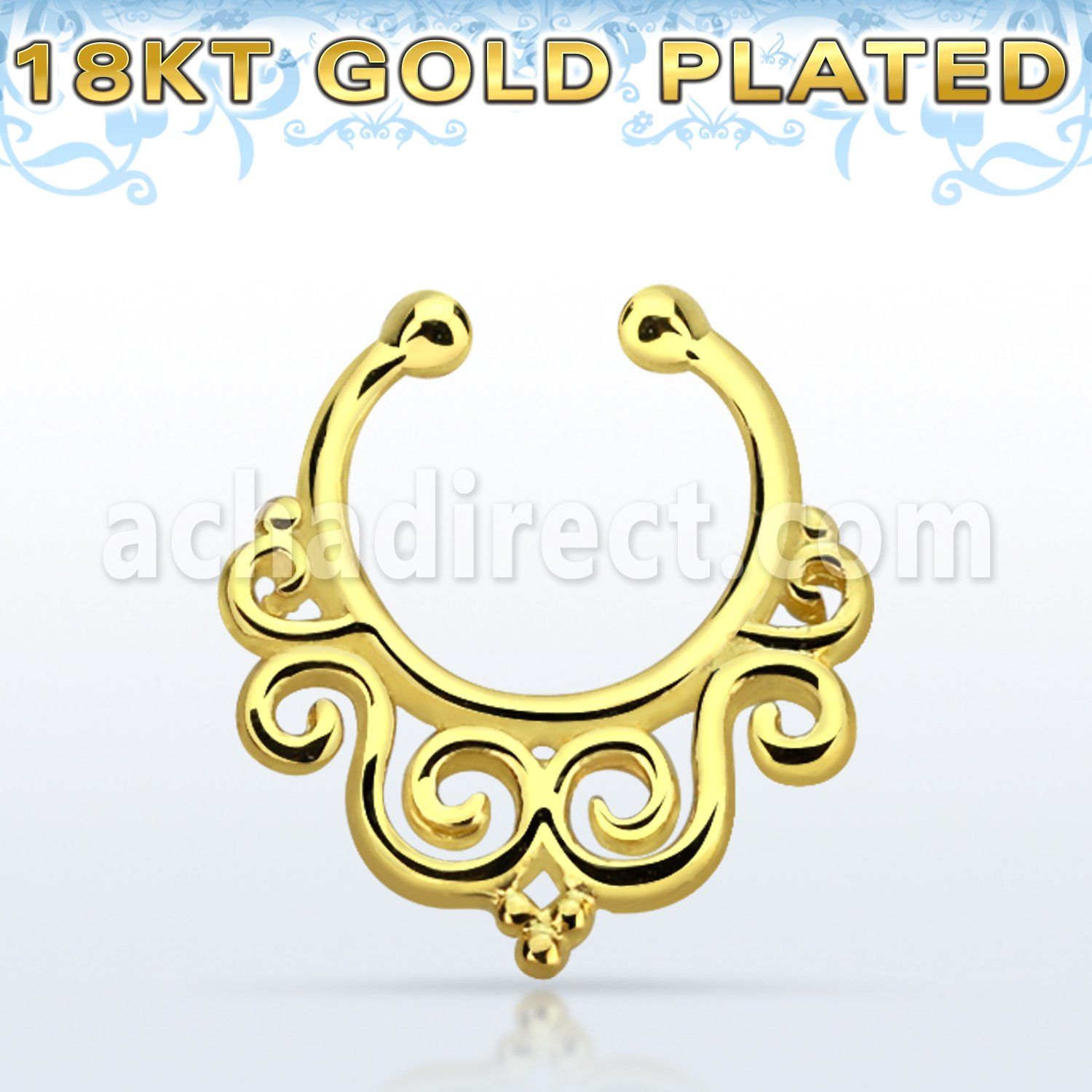 gpsepd7 gold silver fake septum clicker decorated indian 