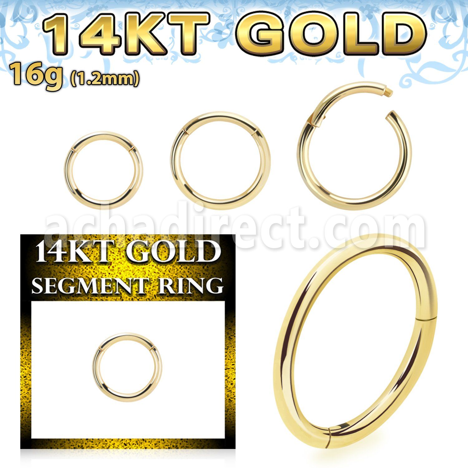 gsegh16 14k gold hinged segment ring
