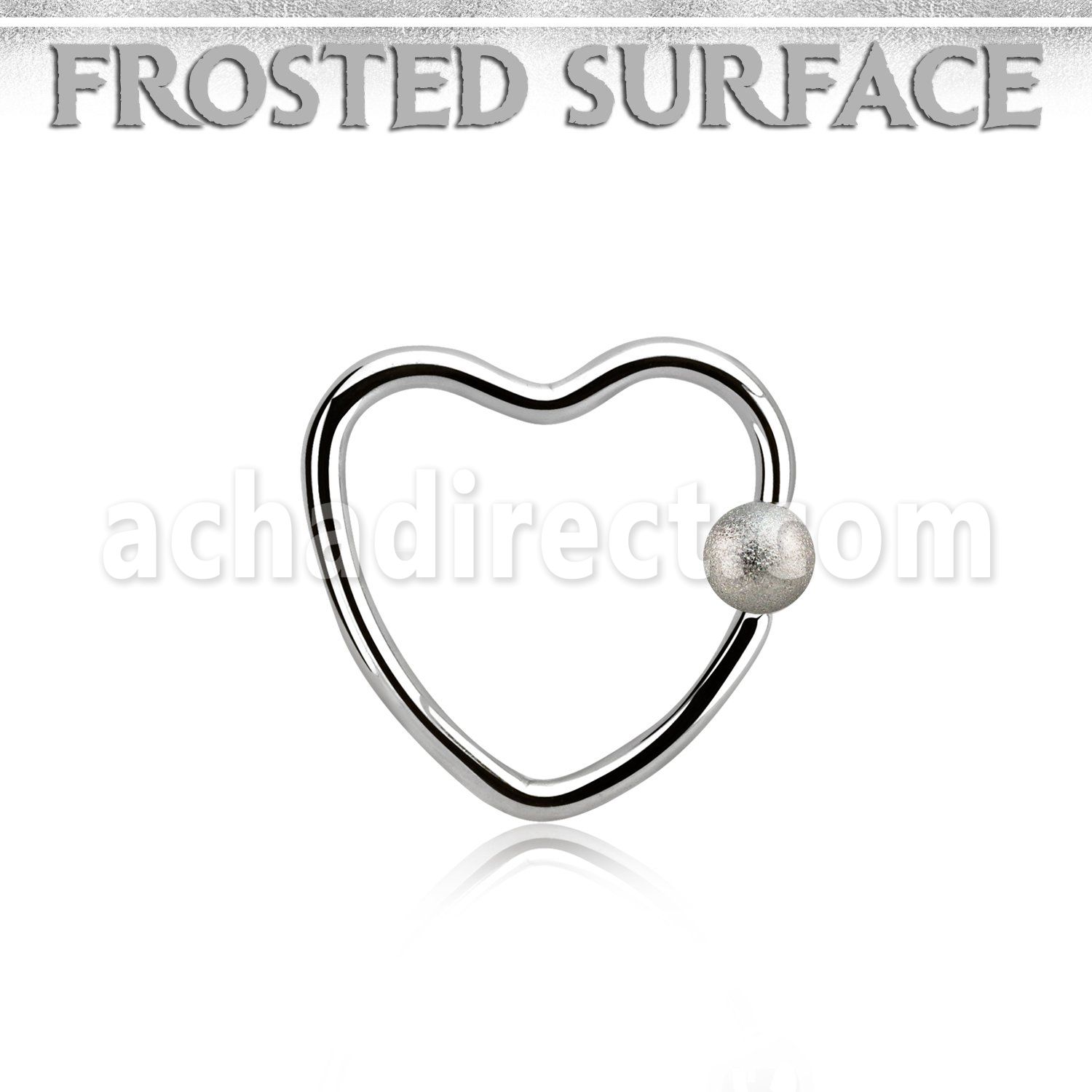 hcr16f3 steel heart shaped ball closure ring w 3mm frosted ball