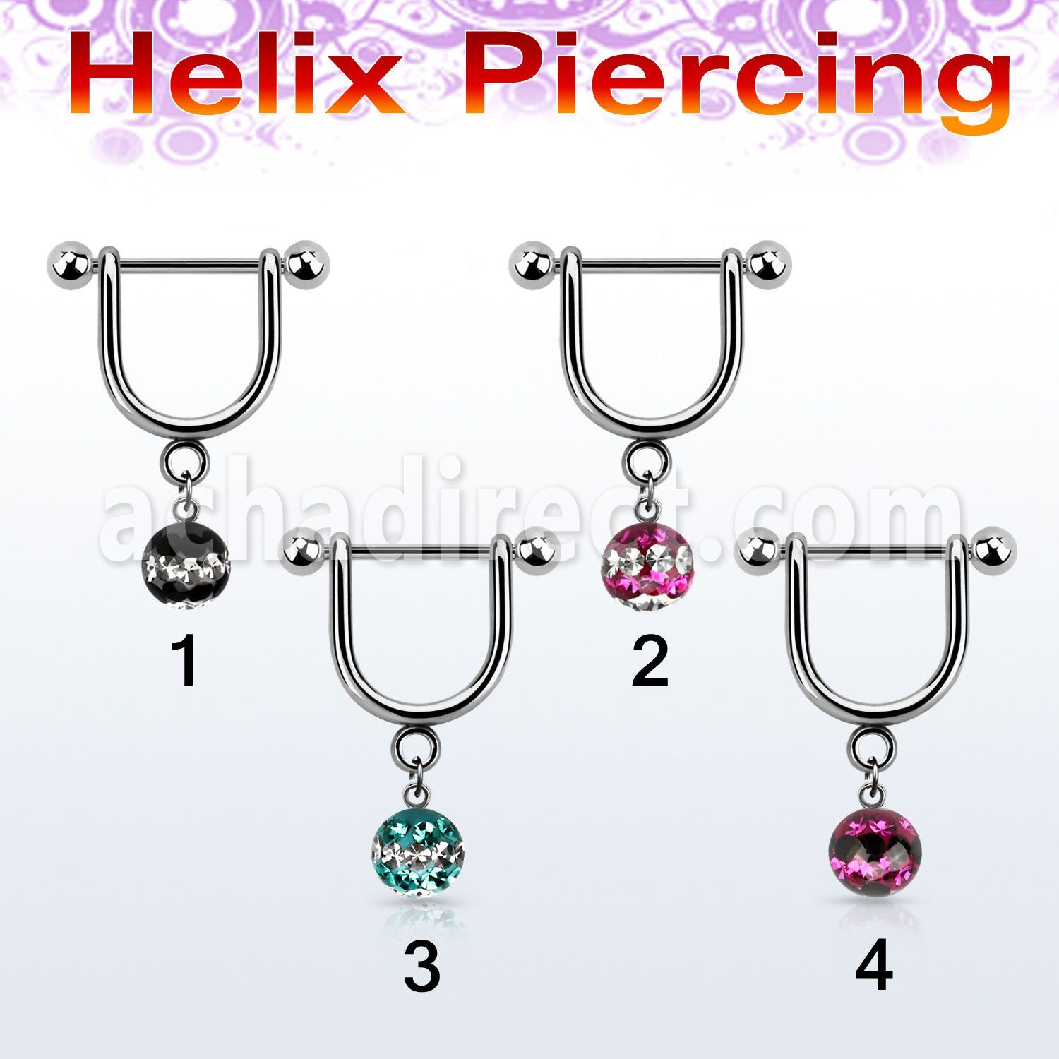 heudfr5 316l steel helix stirrup triple line multi crystal ball
