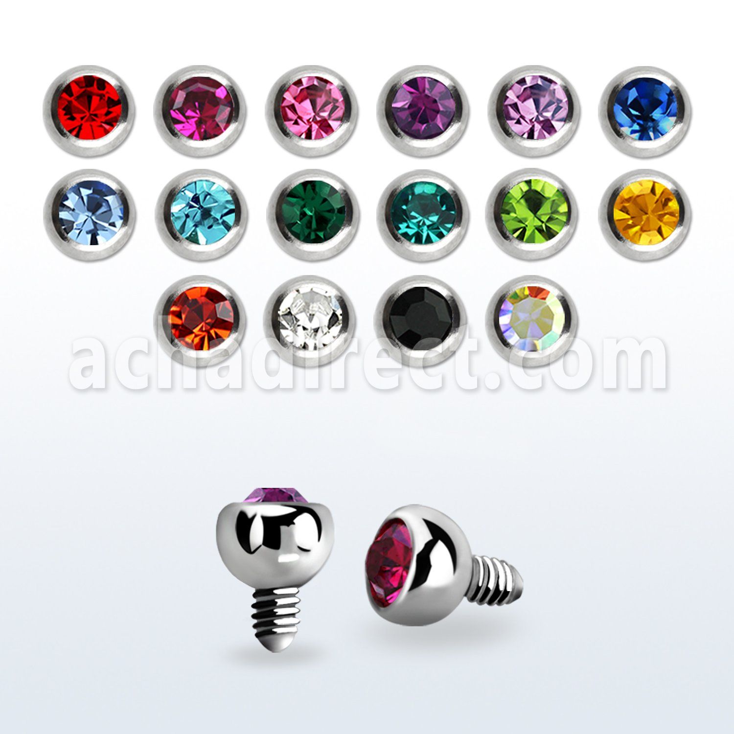 ihjb3 3mm steel half jewel ball dermal anchor top